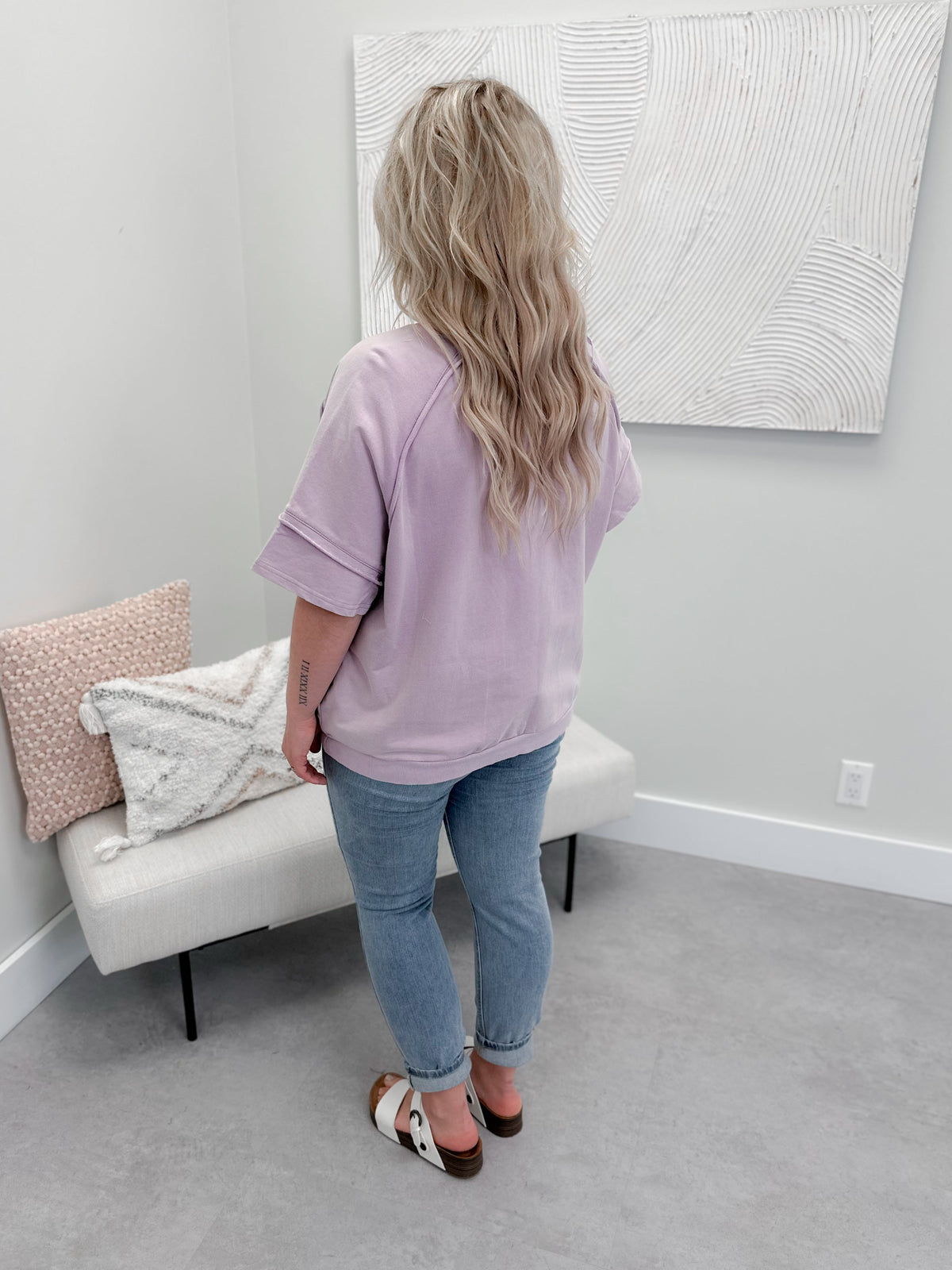 Floral Power Pullover in Lavender