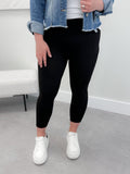 Pocket Capri Everyday High Rise Legging in Black