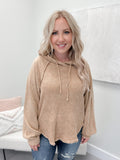 Weston Washed and Worn Hoodie in Camel - Size Small