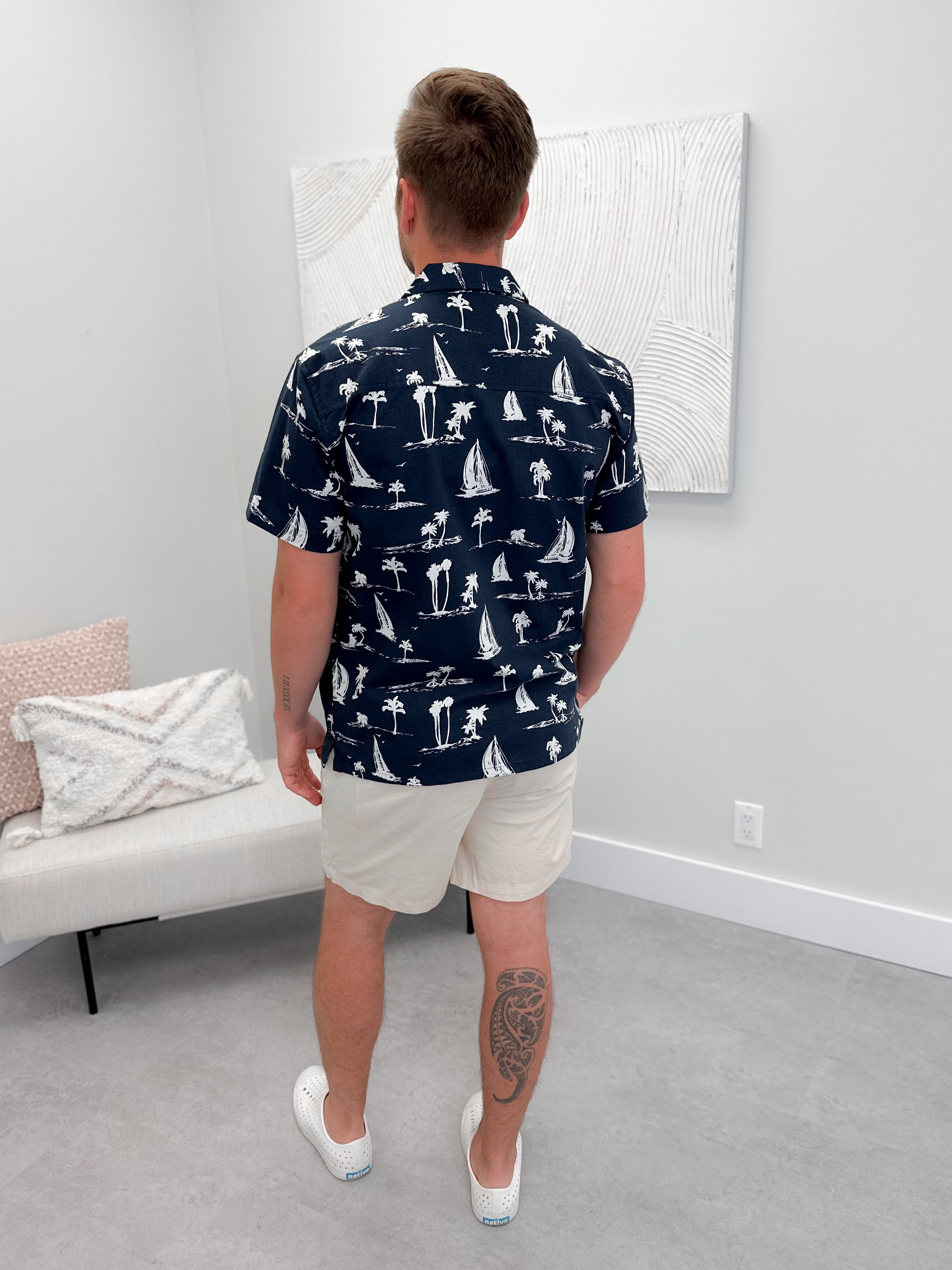 Sail Away Mens Button Down - Size Small