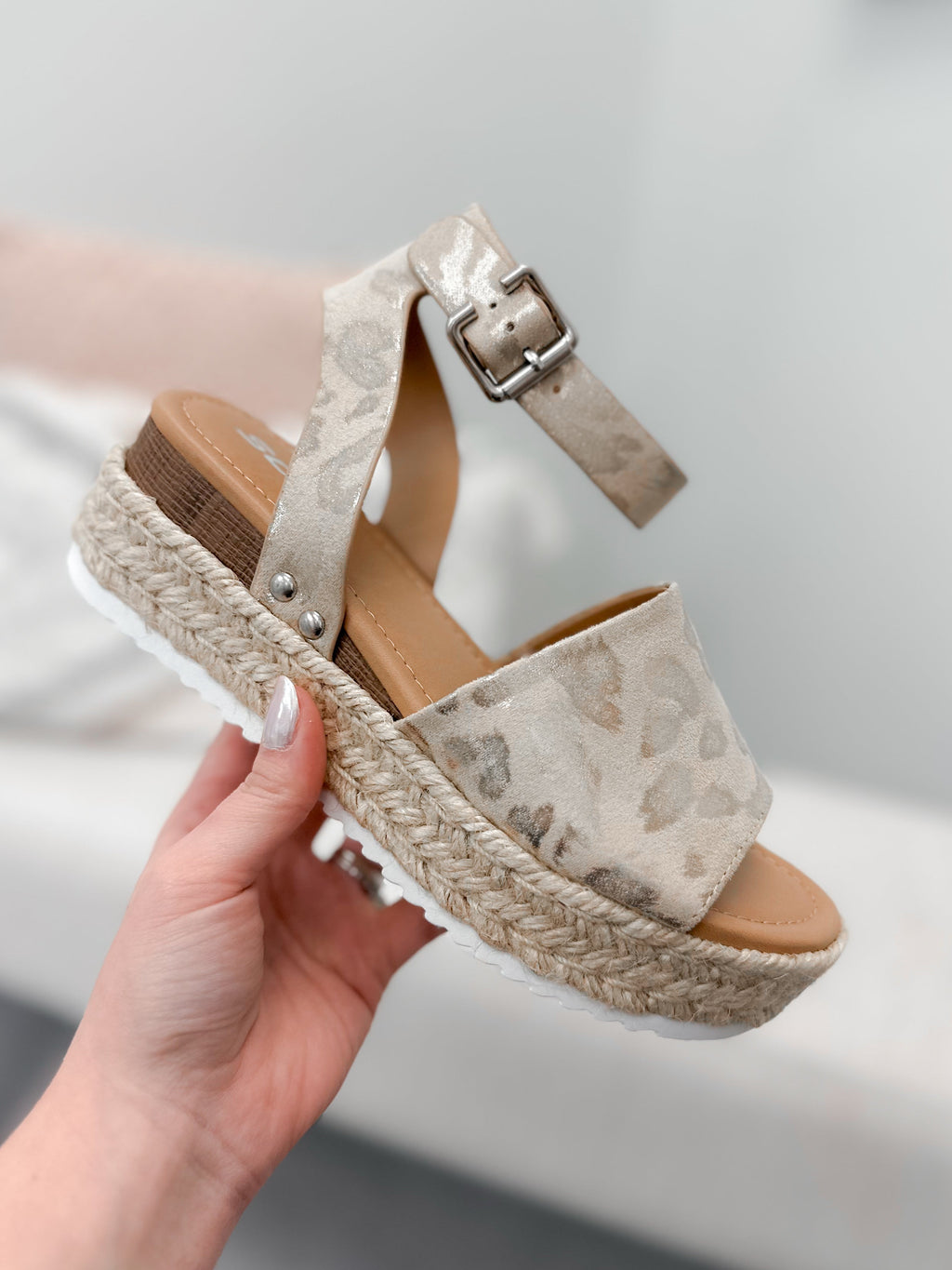 Runway Platform Sandals in Gold Cheetah