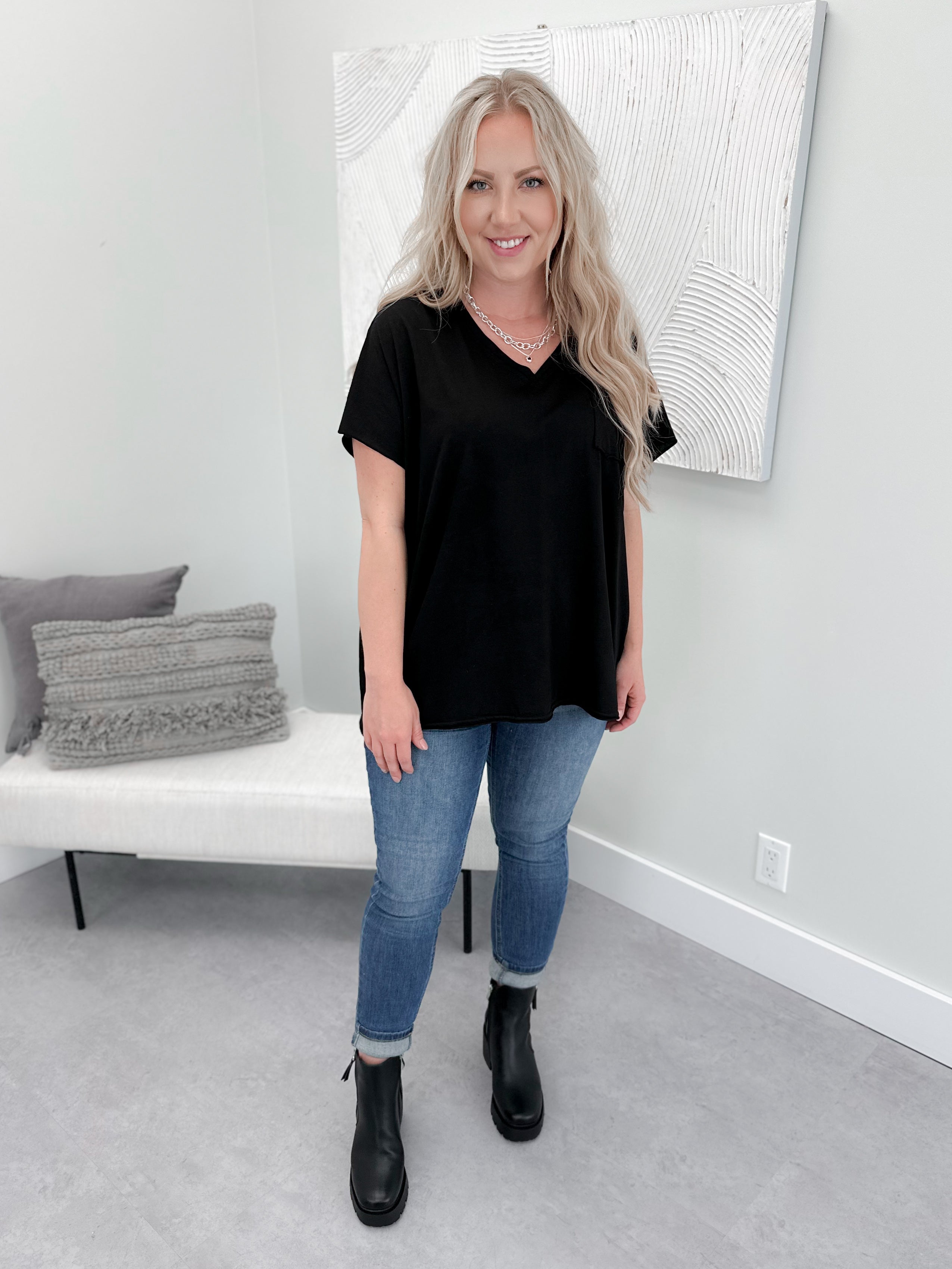 Farren Tee in Black by Pol
