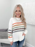 Maude Stripe Sweater in Off White