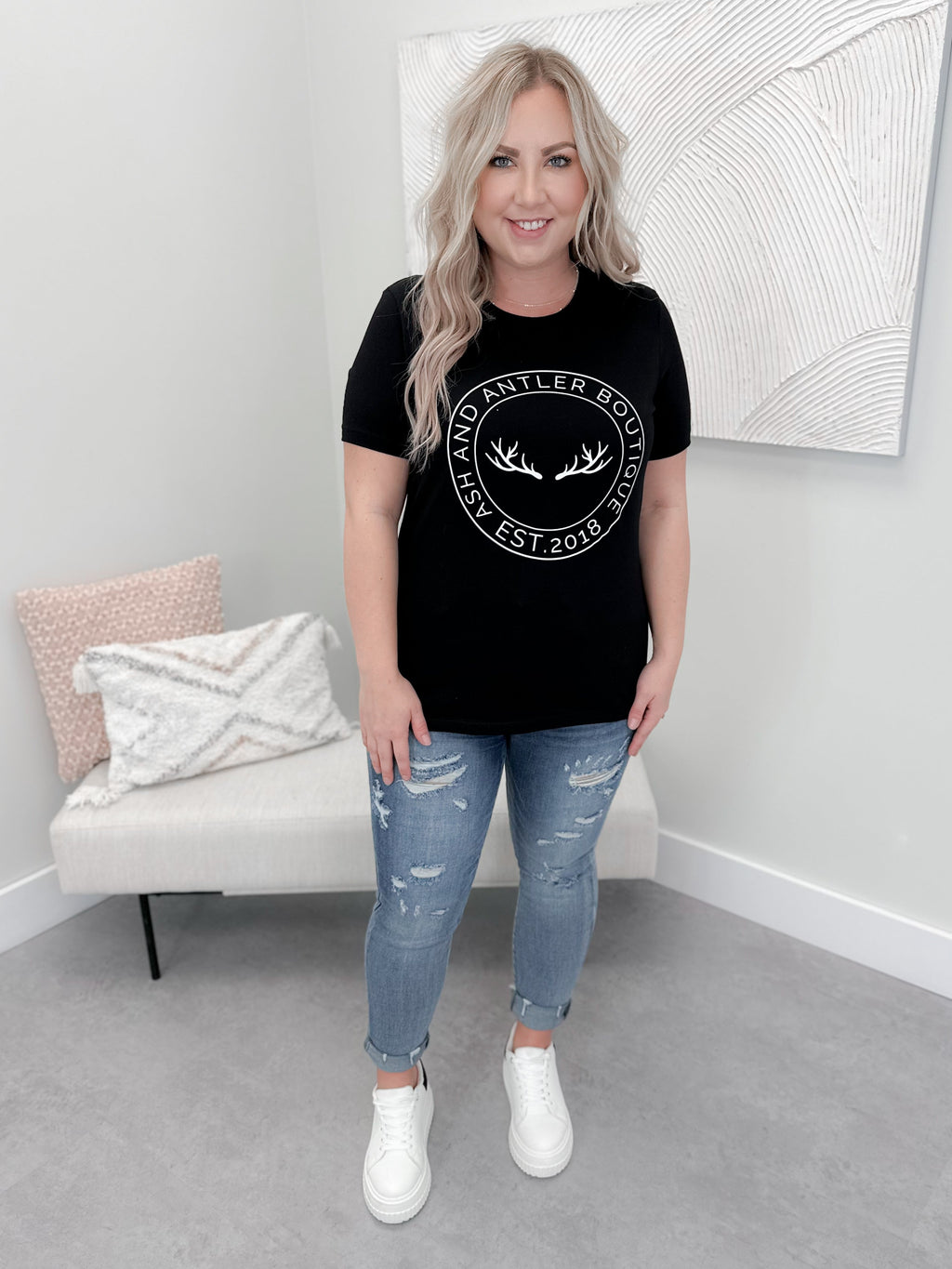The Original Tee in Black by Ash + Antler