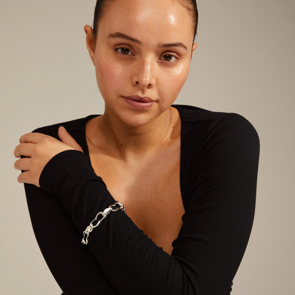 Wave Recycled Bracelet by Pilgrim