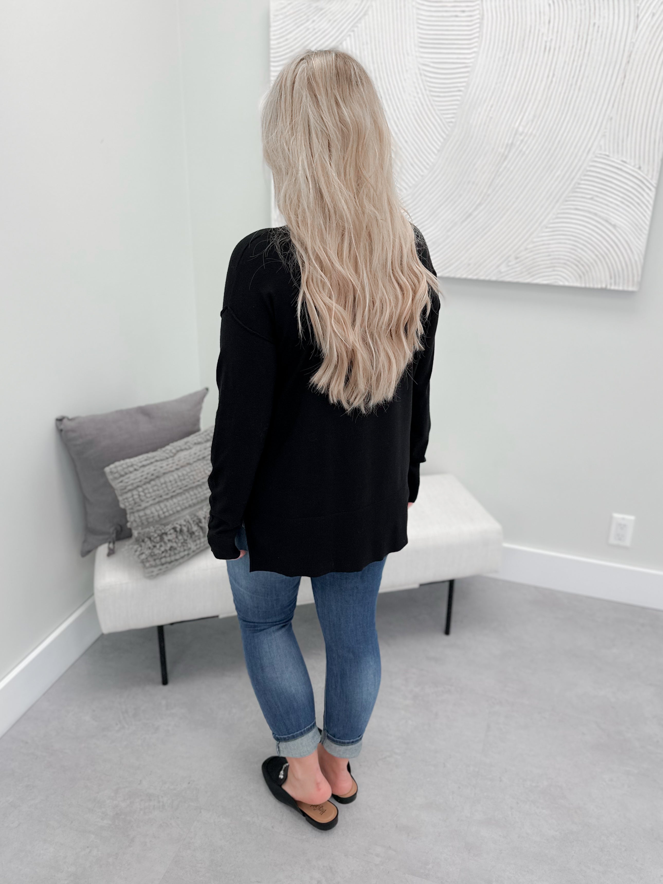 Laurence Pocket Sweater in Black