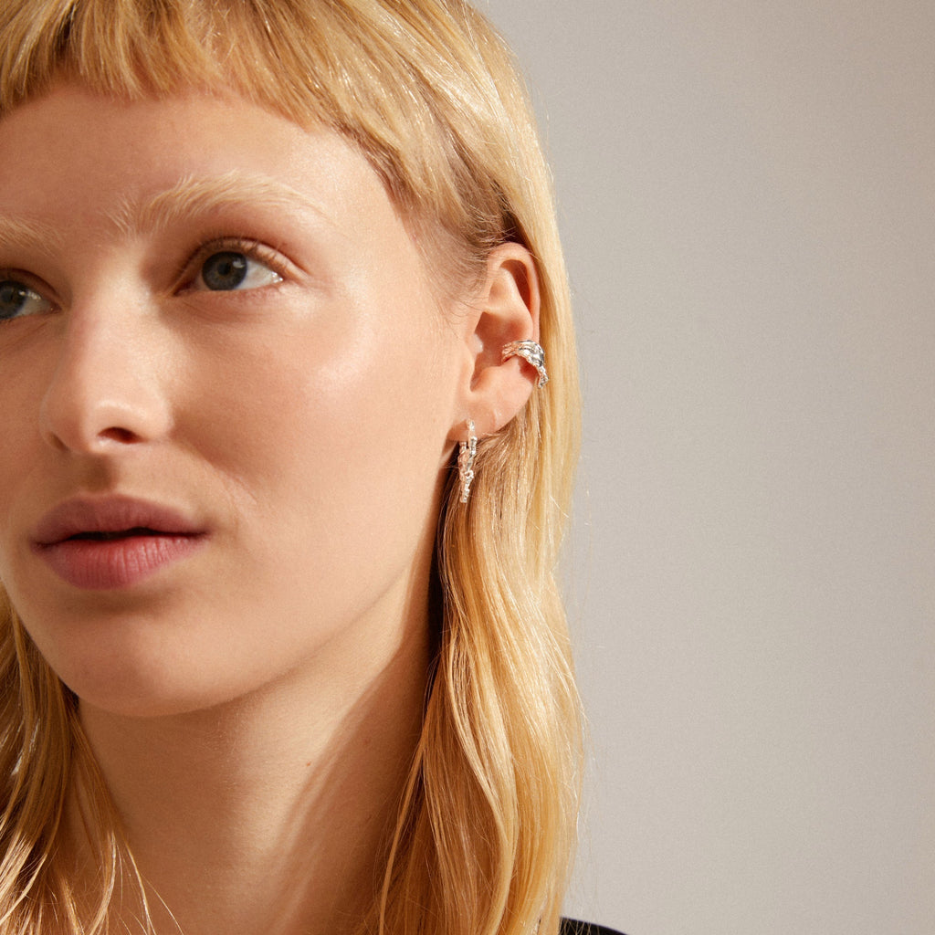 Rhythm Hoop & Cuff Earring Set by Pilgrim