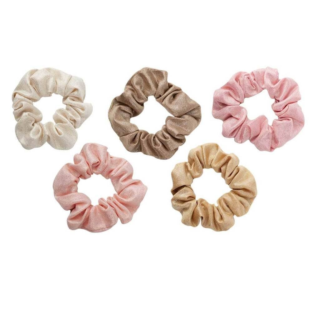 Kitsch Metallic Scrunchies in Blush/Mauve