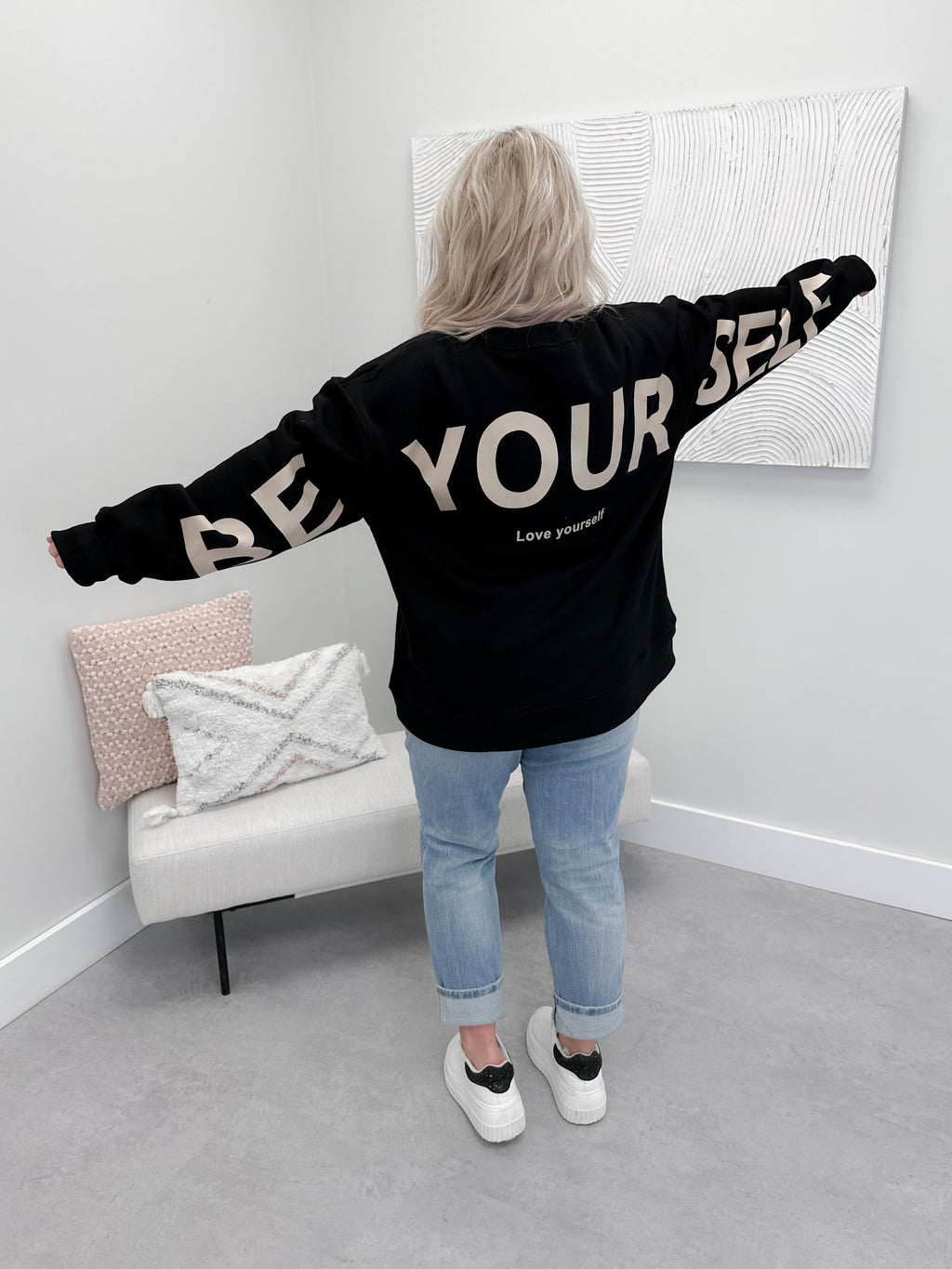 Be Yourself Pullover in Black