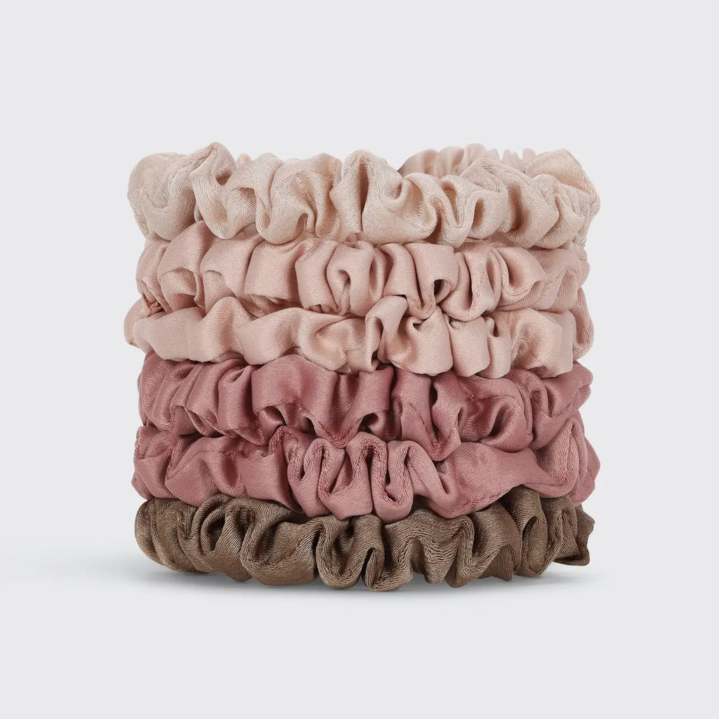 Ultra Petite Satin Scrunchies in Terracotta by Kitsch