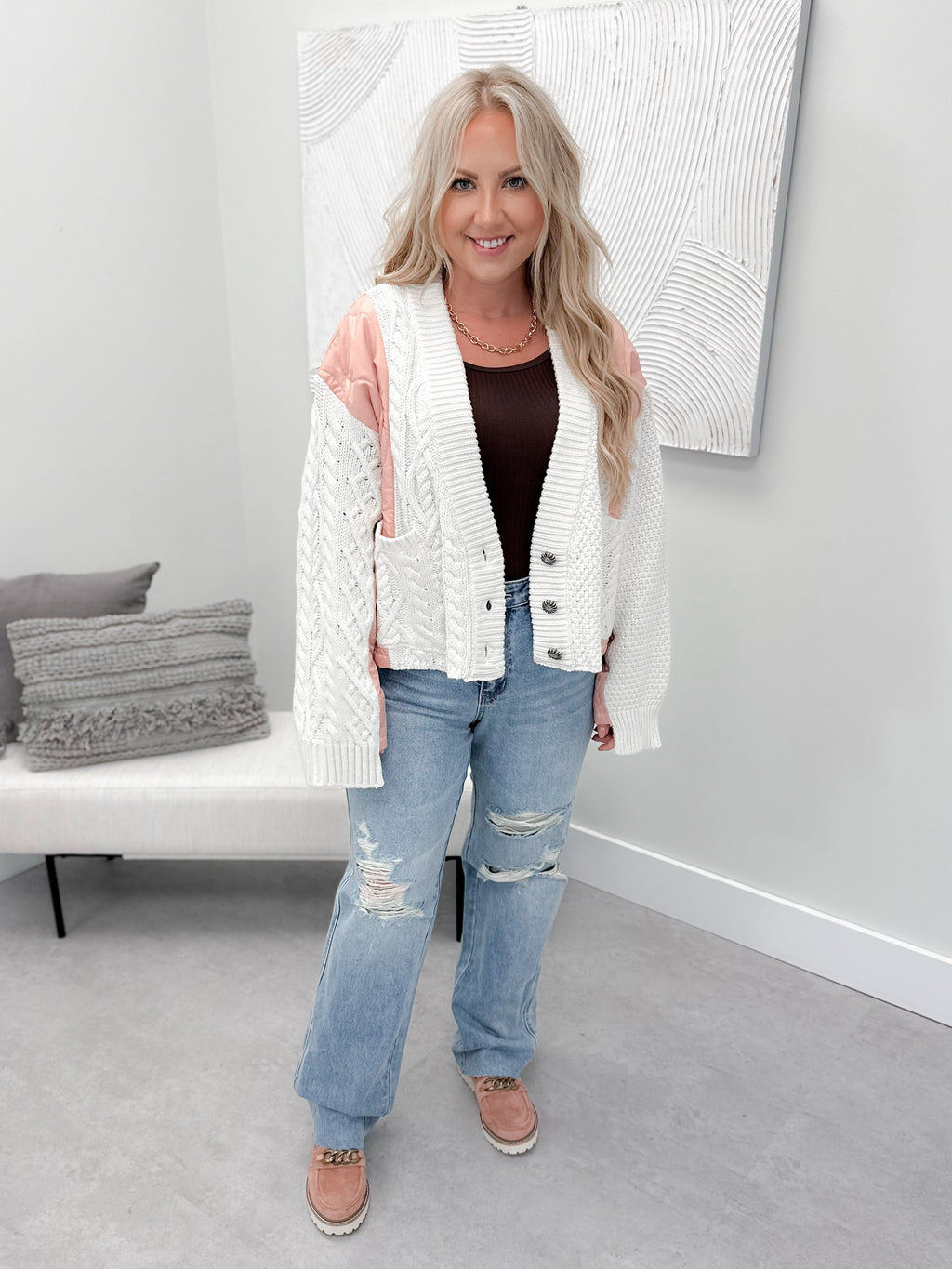 Kandy Coatigan in Blush by Pol