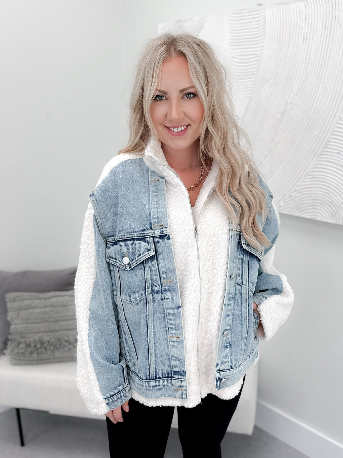 Nora Denim Sherpa Jacket