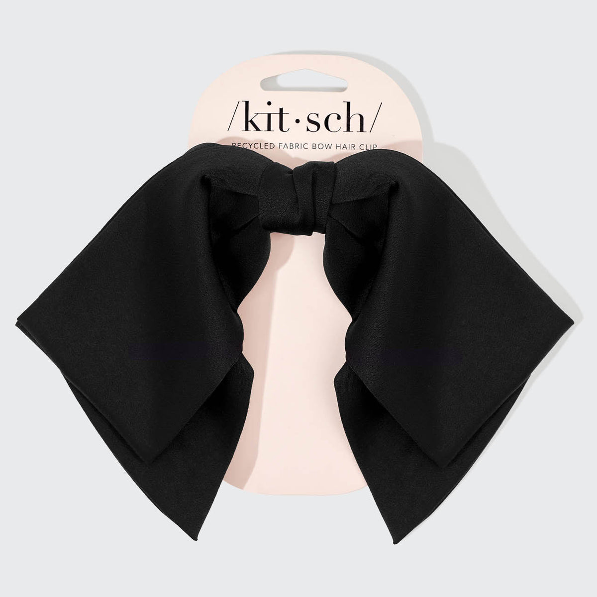 Kitsch Recycled Fabric Bow Hair Clip in Black