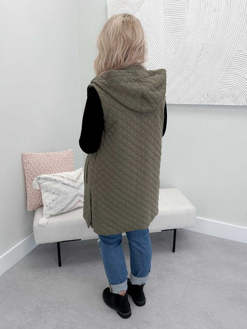 Jonnie Quilted Vest in Ivy