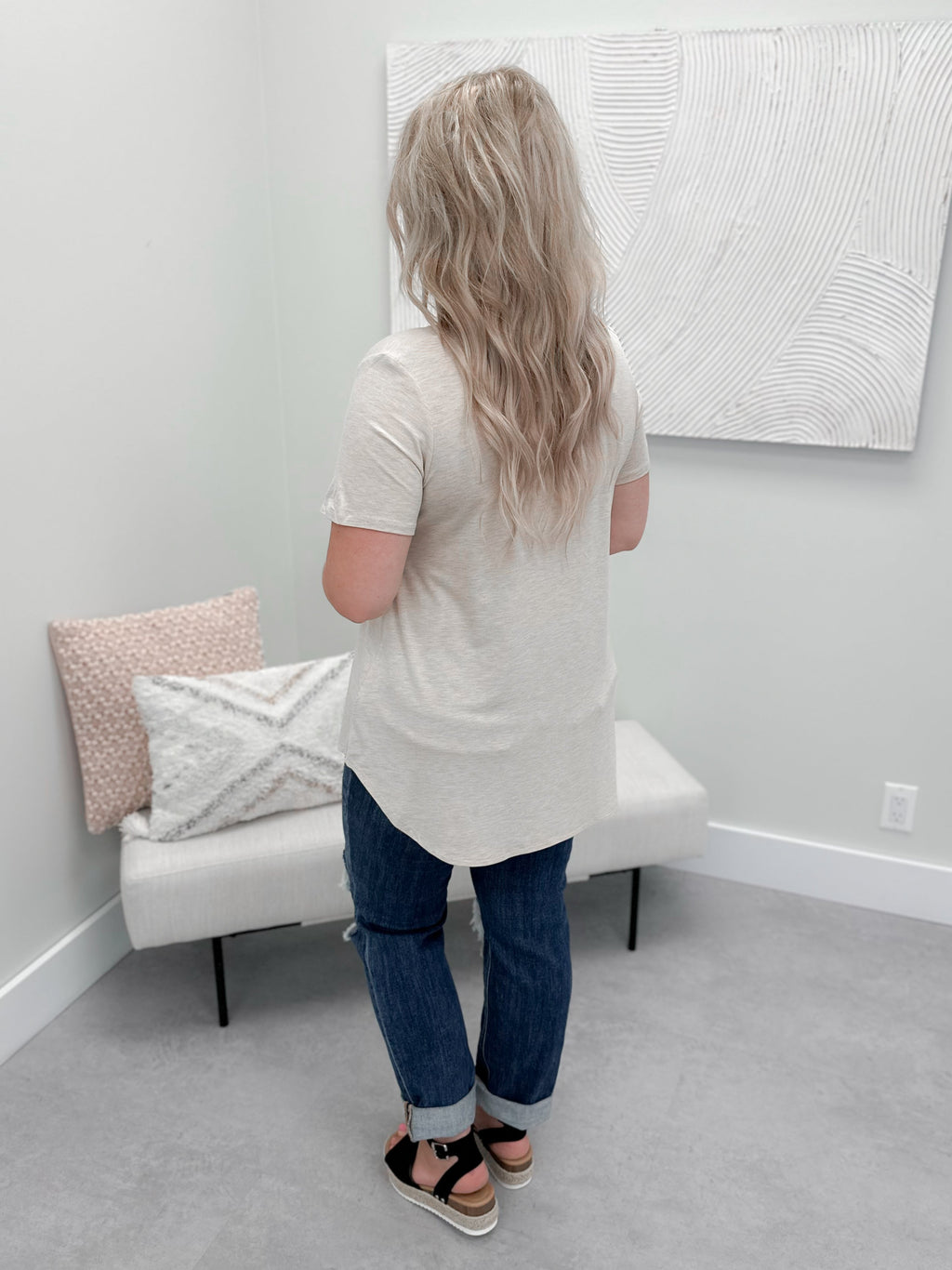Leah Pocket Tee in Oat