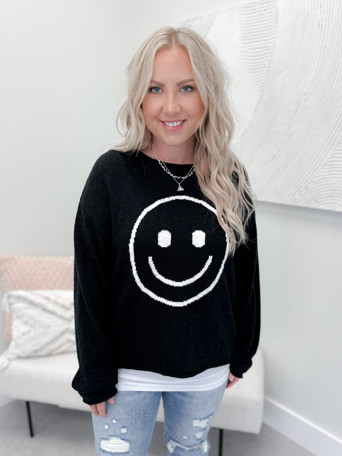 Happy Camper Sweater in Black