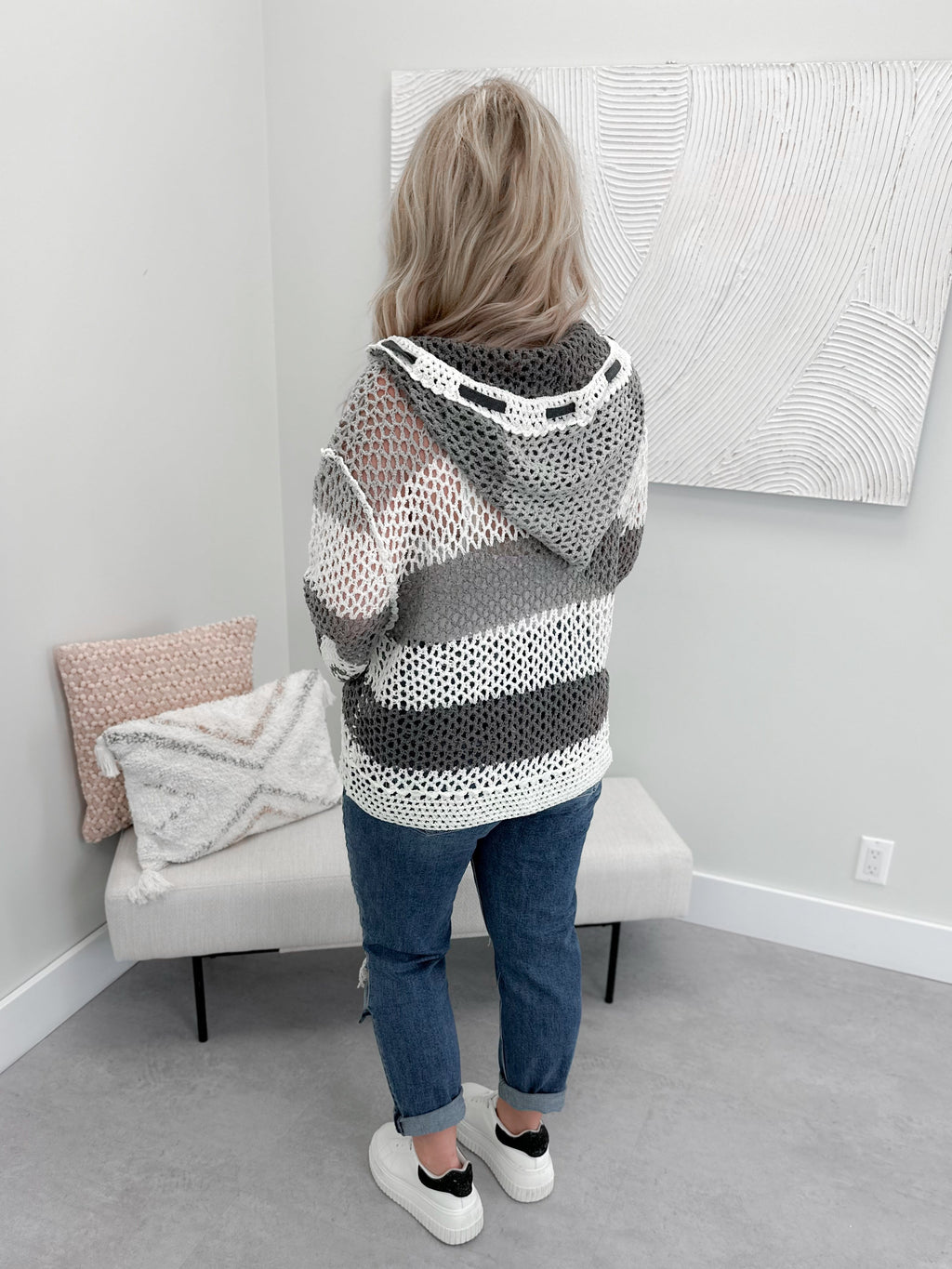 Hidie Crochet Hoodie - Size Small