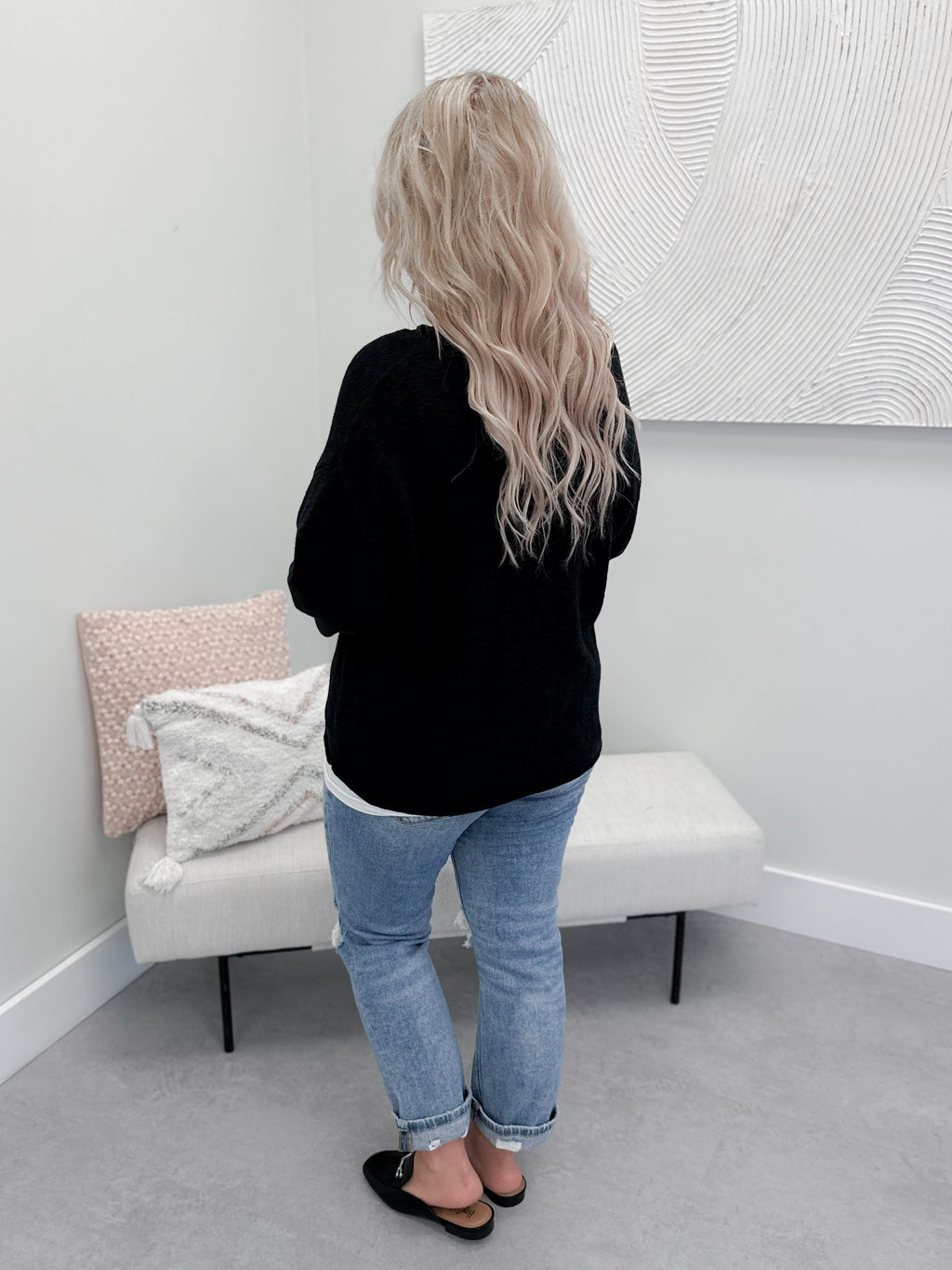 Happy Camper Sweater in Black