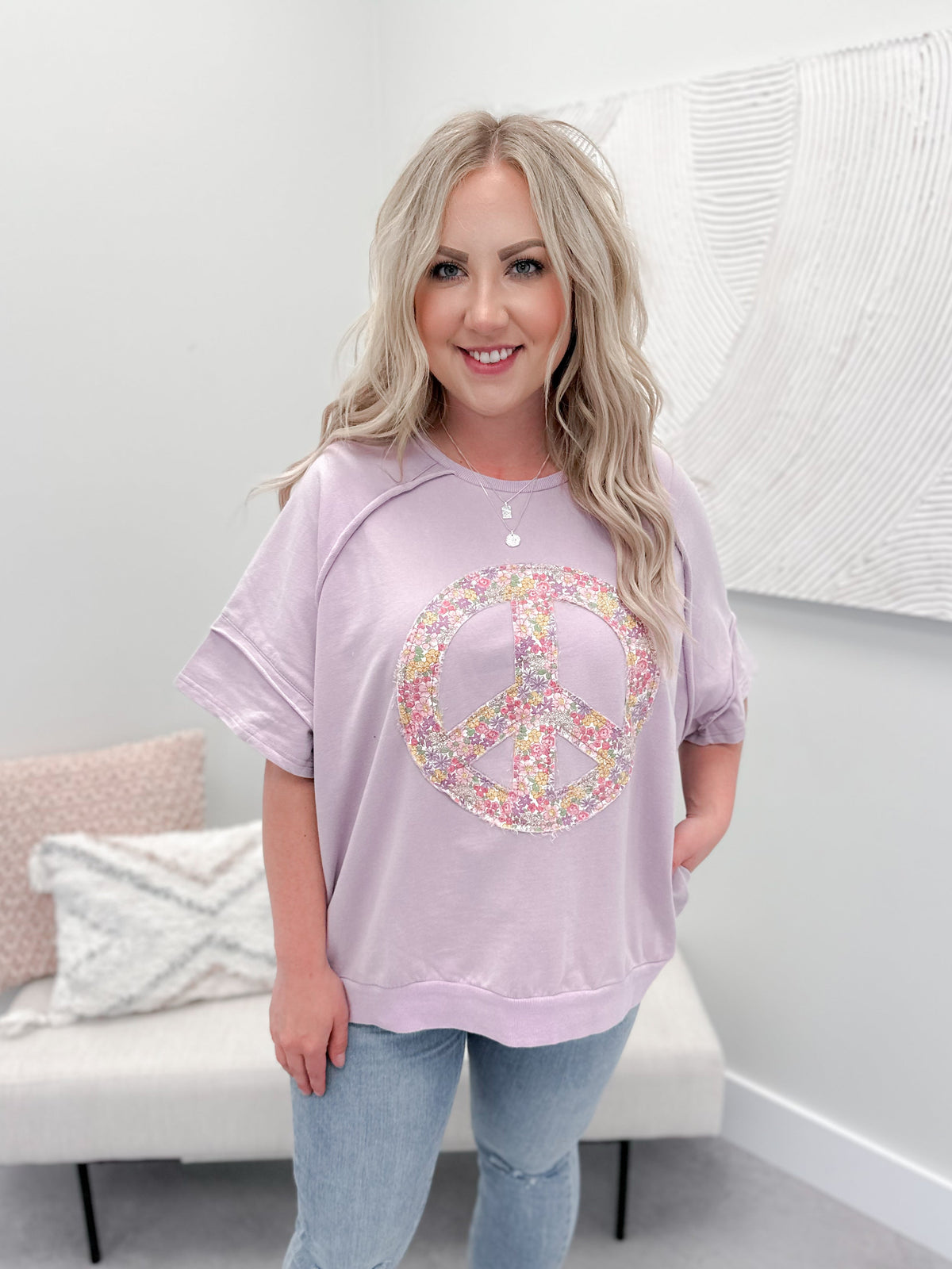 Floral Power Pullover in Lavender