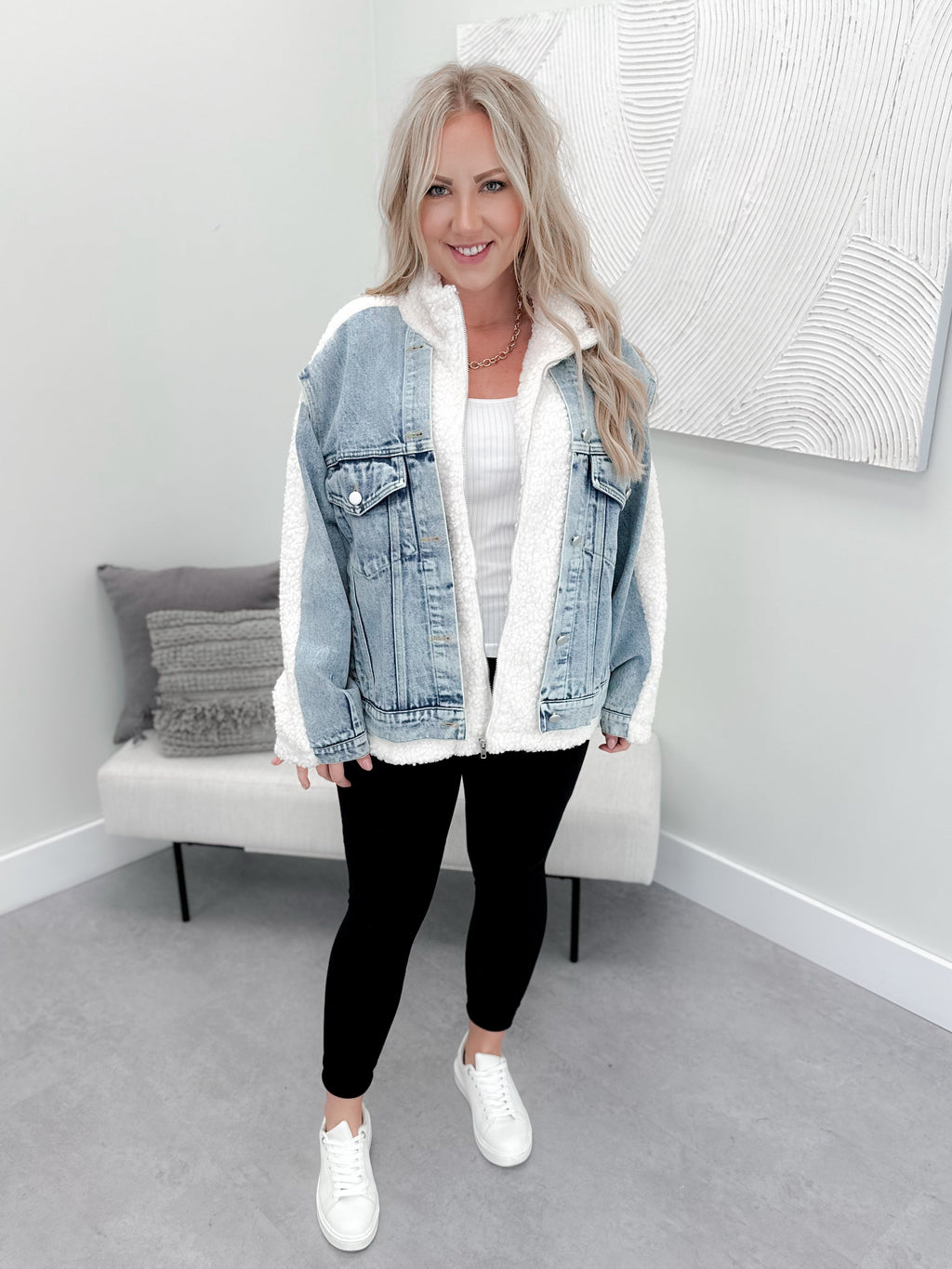 Nora Denim Sherpa Jacket