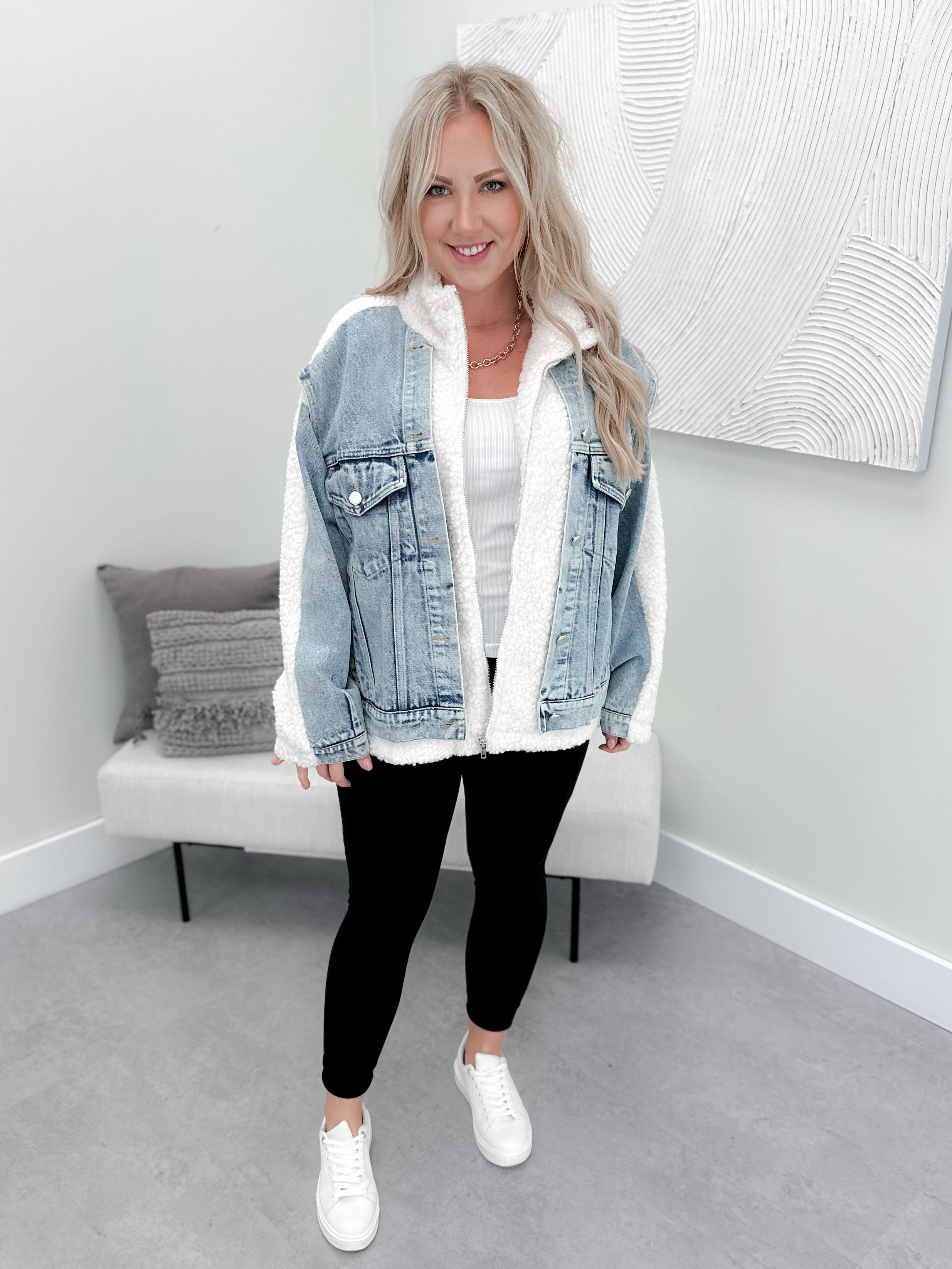 Nora Denim Sherpa Jacket