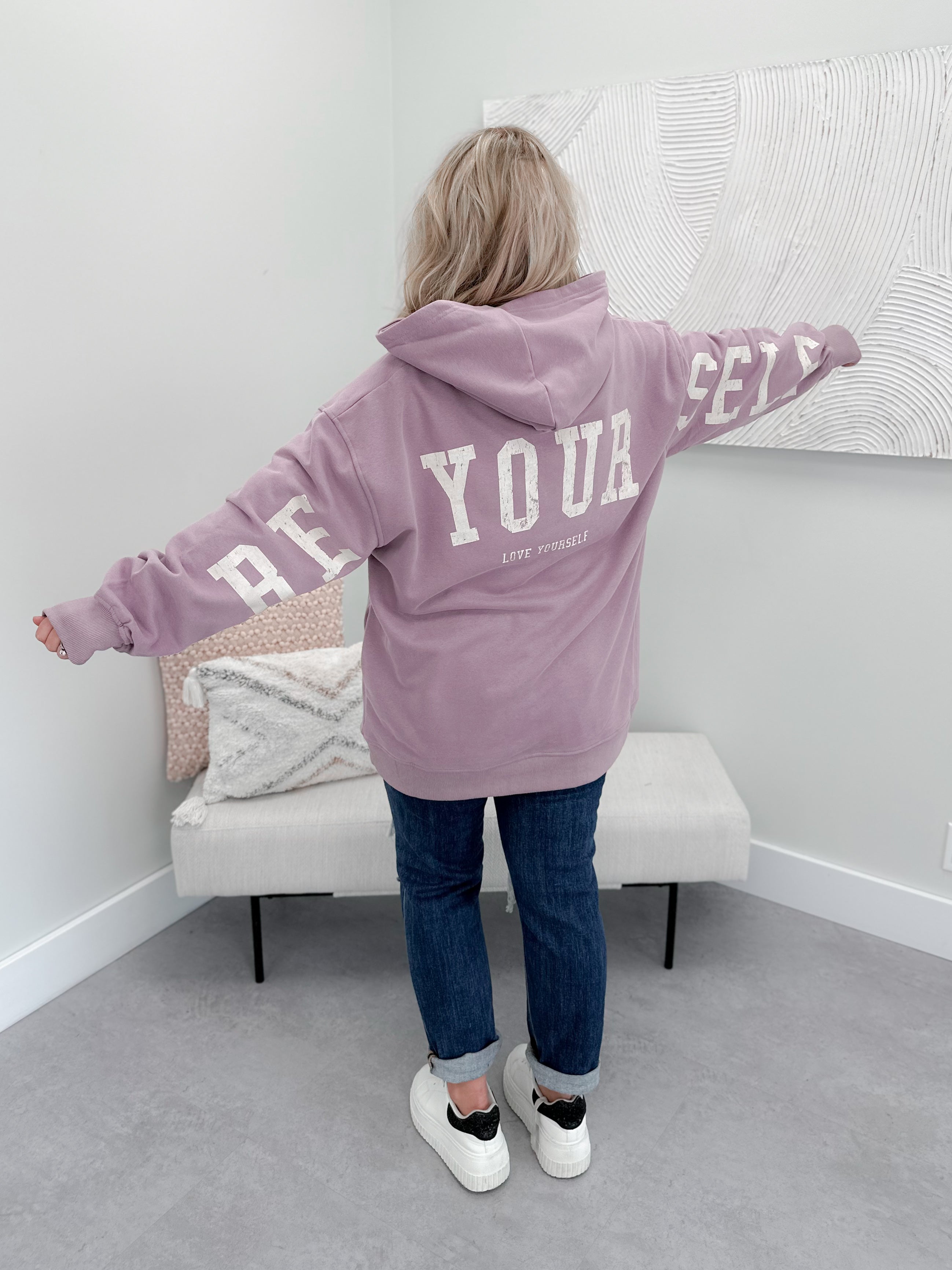 Be Yourself Girlfriend Hoodie in Lavender