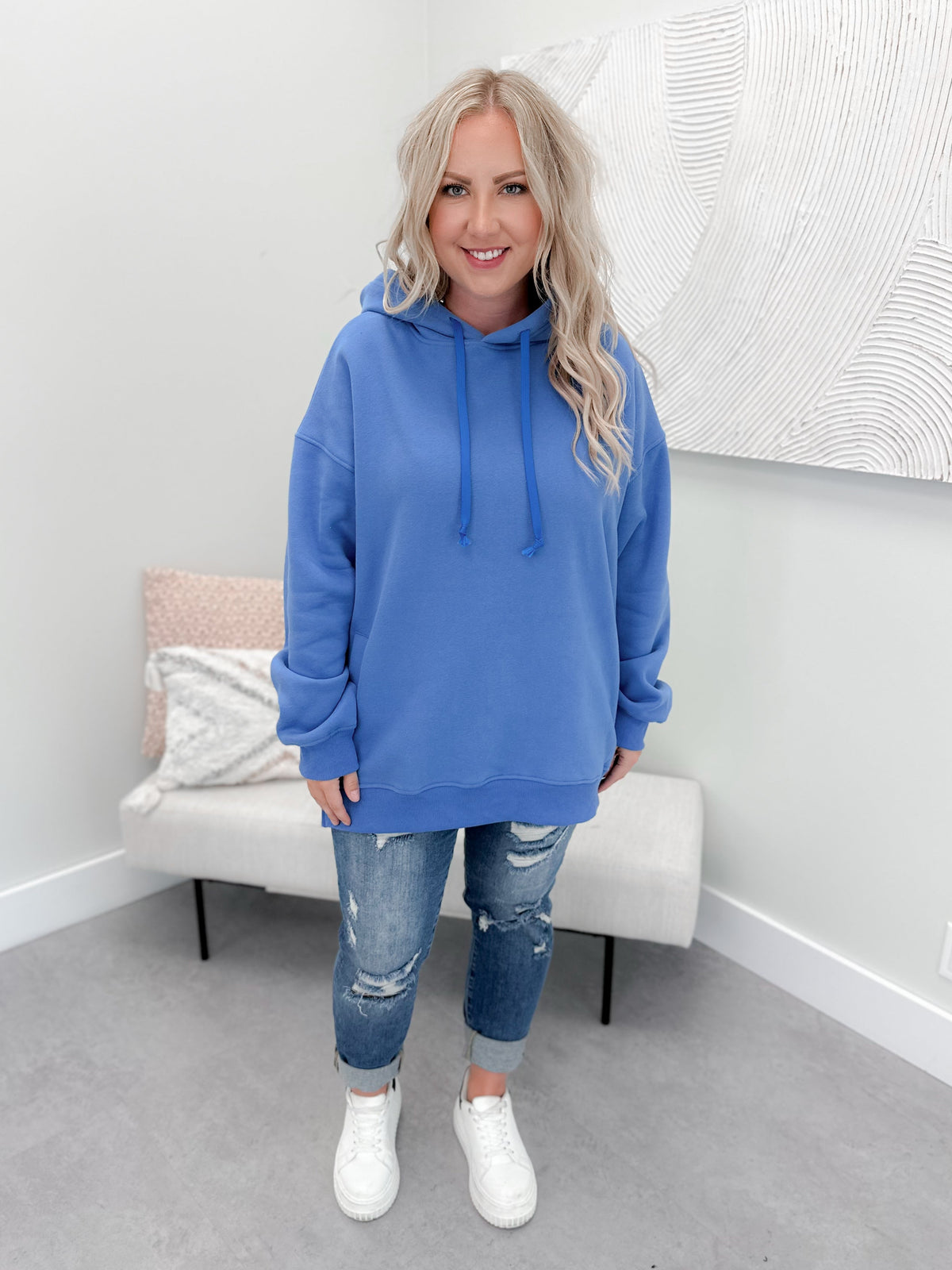 Hayden Boyfriend Hoodie in Blue
