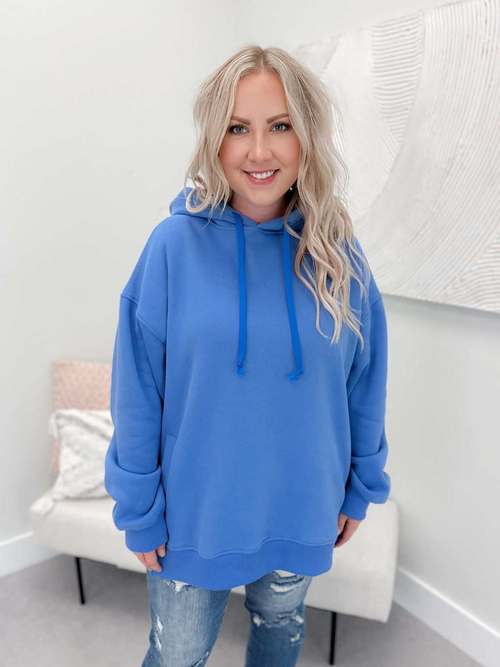 Hayden Boyfriend Hoodie in Blue