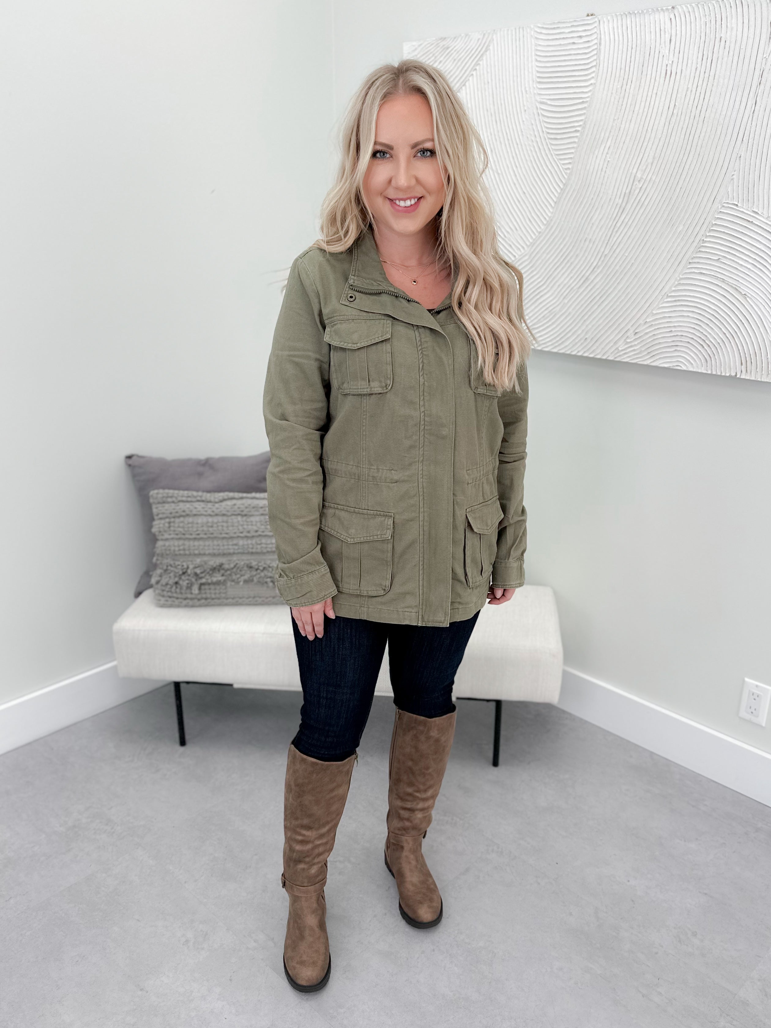 Bronwyn Cargo Jacket in Olive