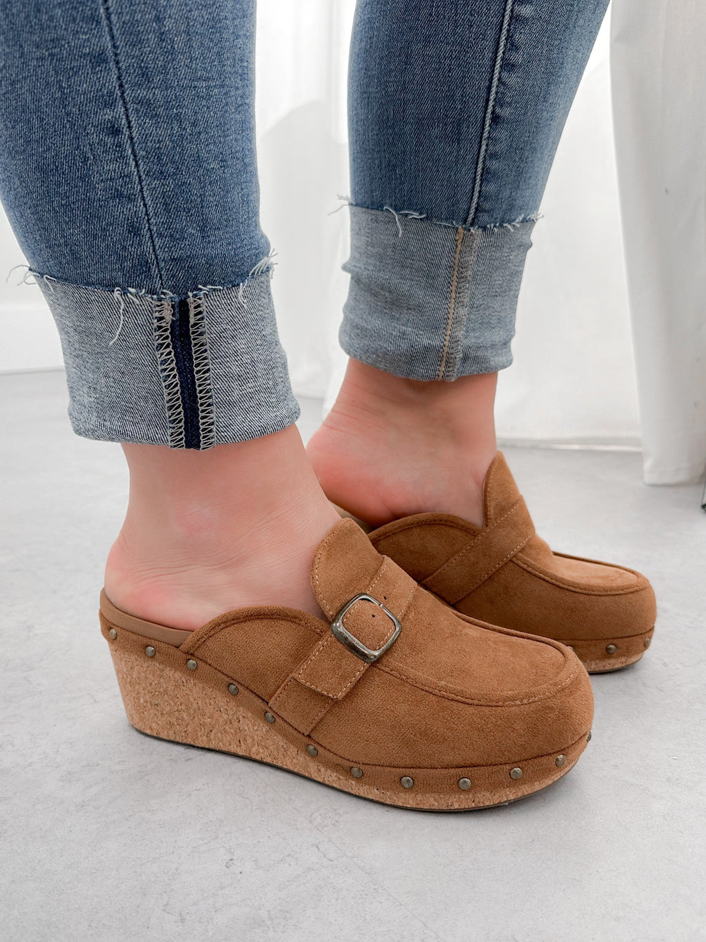 Just Precious Mule in Tabacco Suede