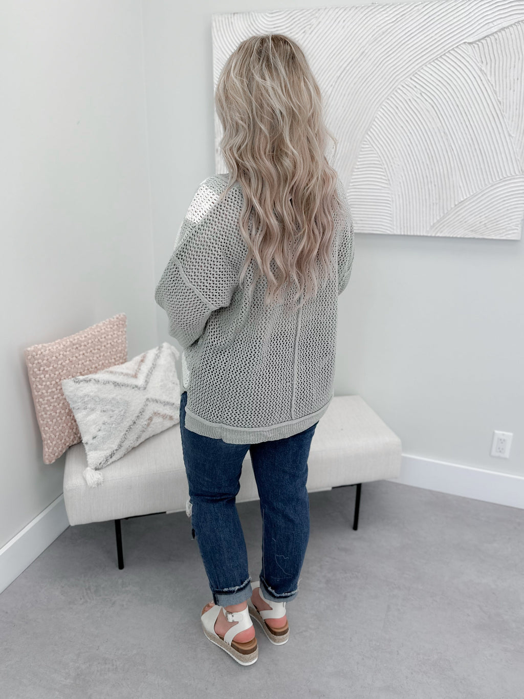 Check it Out Sweater in Grey by Pol