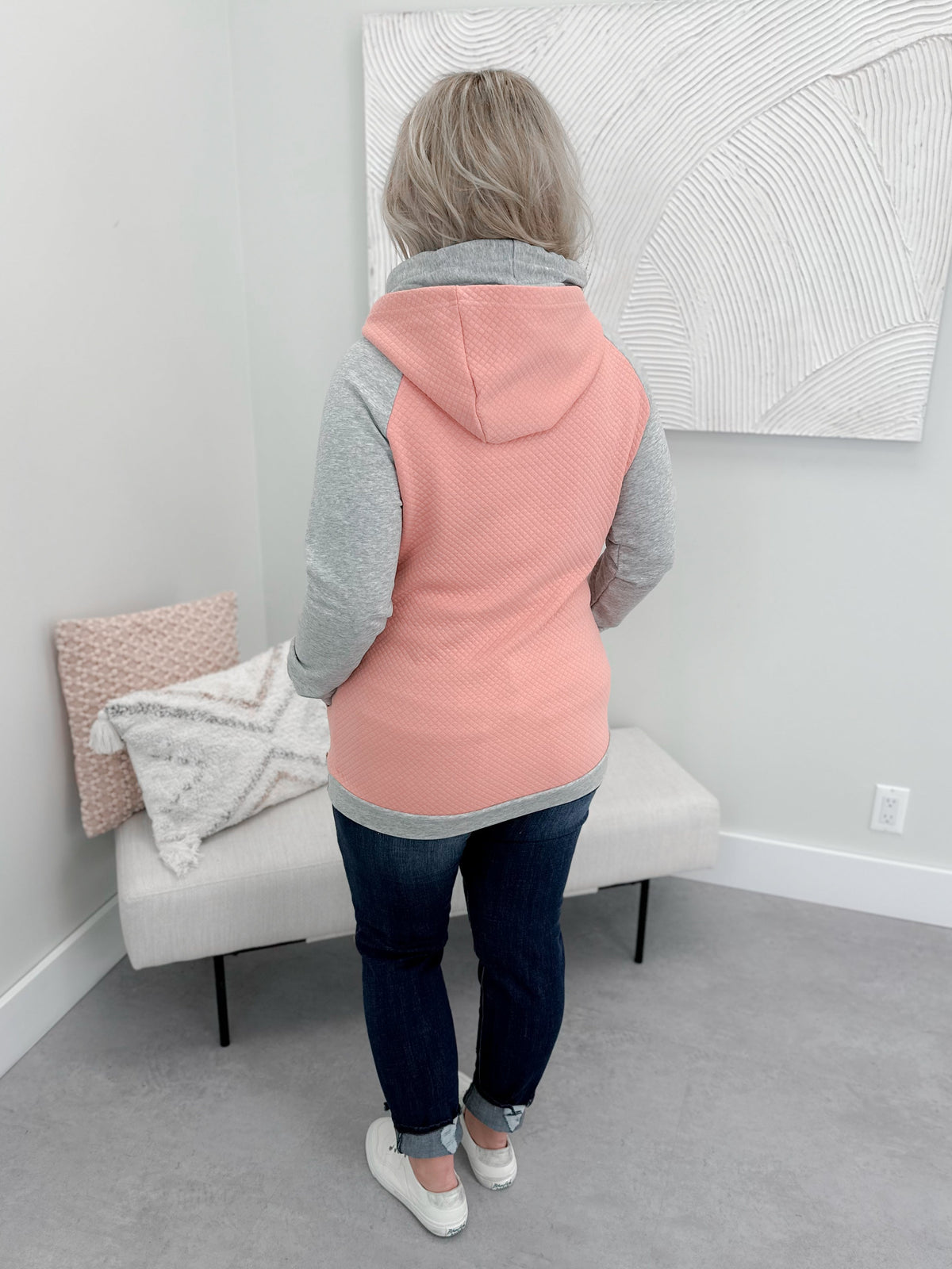 Just Peachy Doublehood Sweatshirt by Ampersand Ave - L/O Size 2XL
