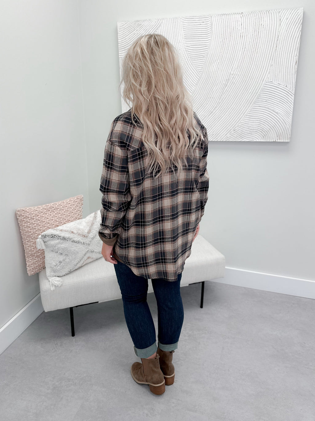 Danica Plaid in Navy