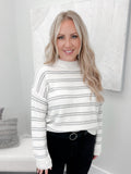 Perla Striped Sweater in Ivory