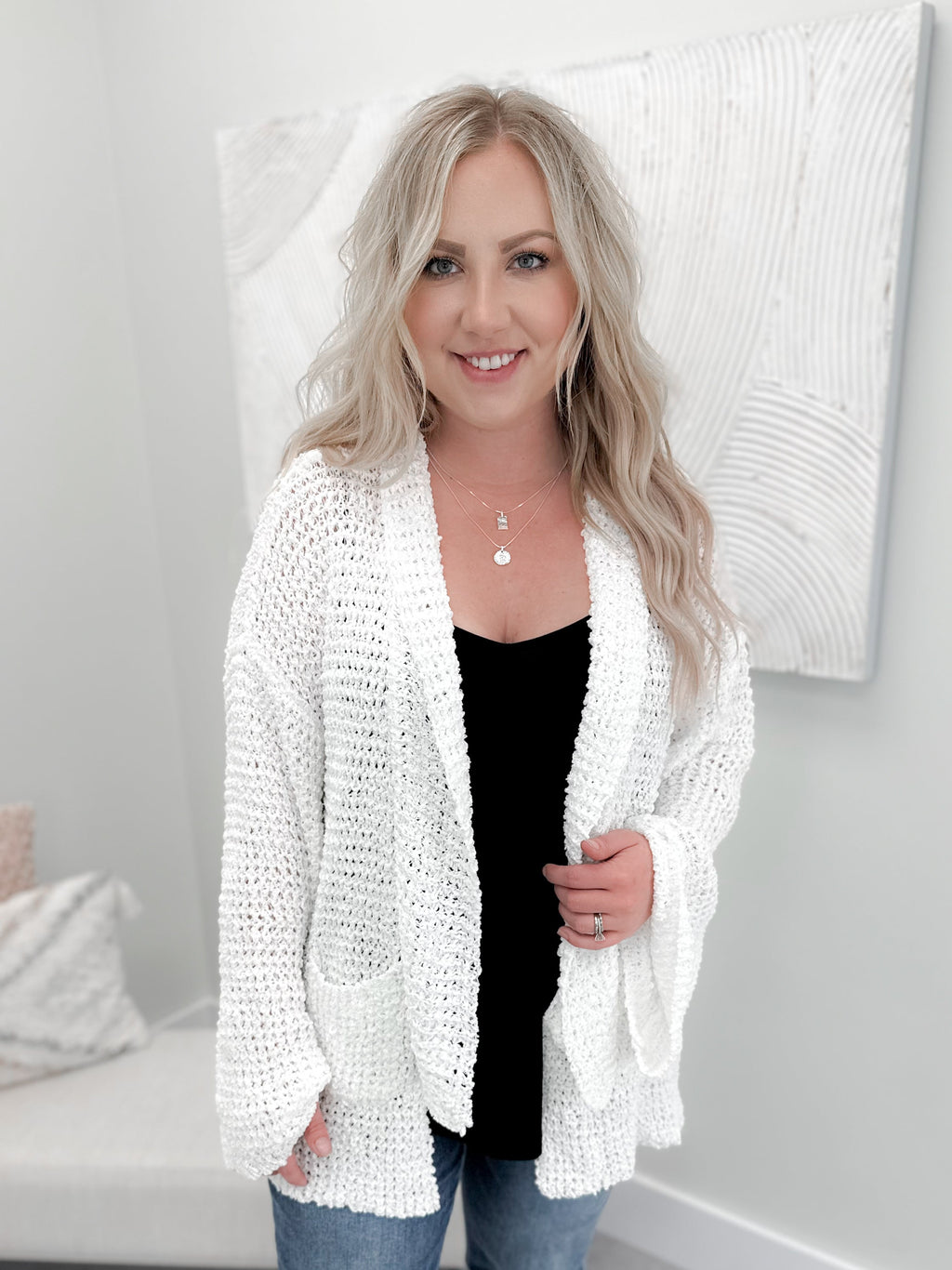 Madeleine Cardigan in Off White by Pol