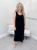 Lexis Ribbed Tank Dress in Black