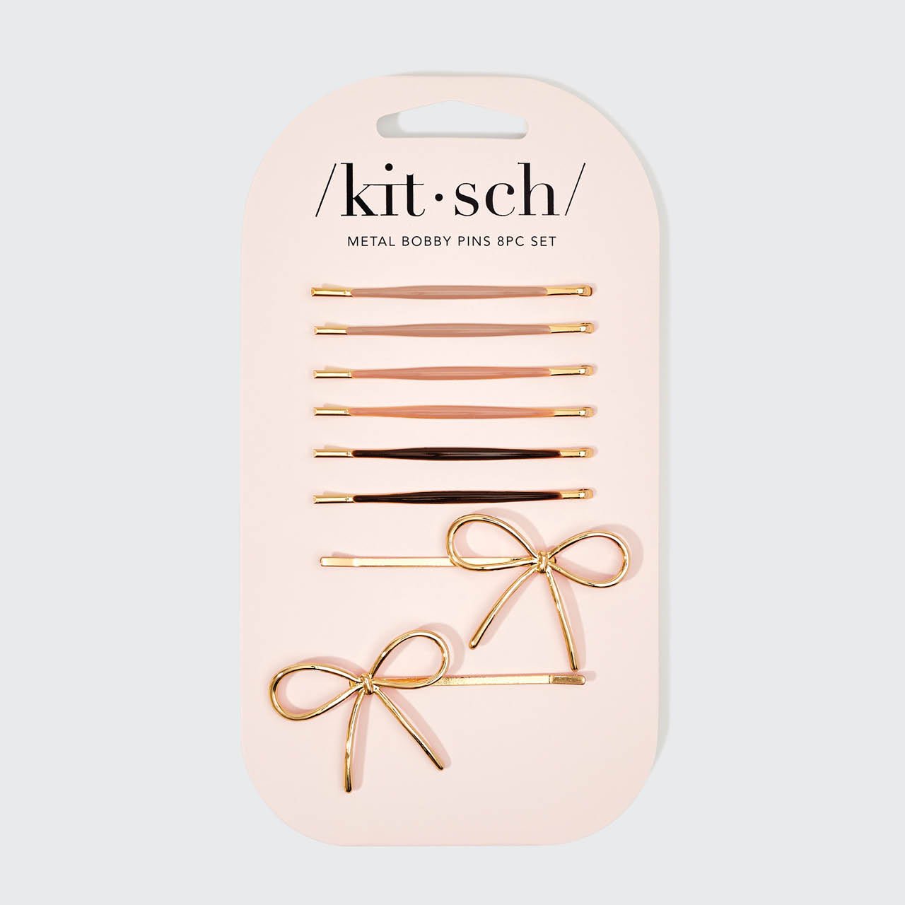 Metal Enamel Cloud & Bow Bobby Pins Set in Rosewood by Kitsch