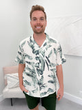 Bahamas Mens Button Up in Palm Leaf
