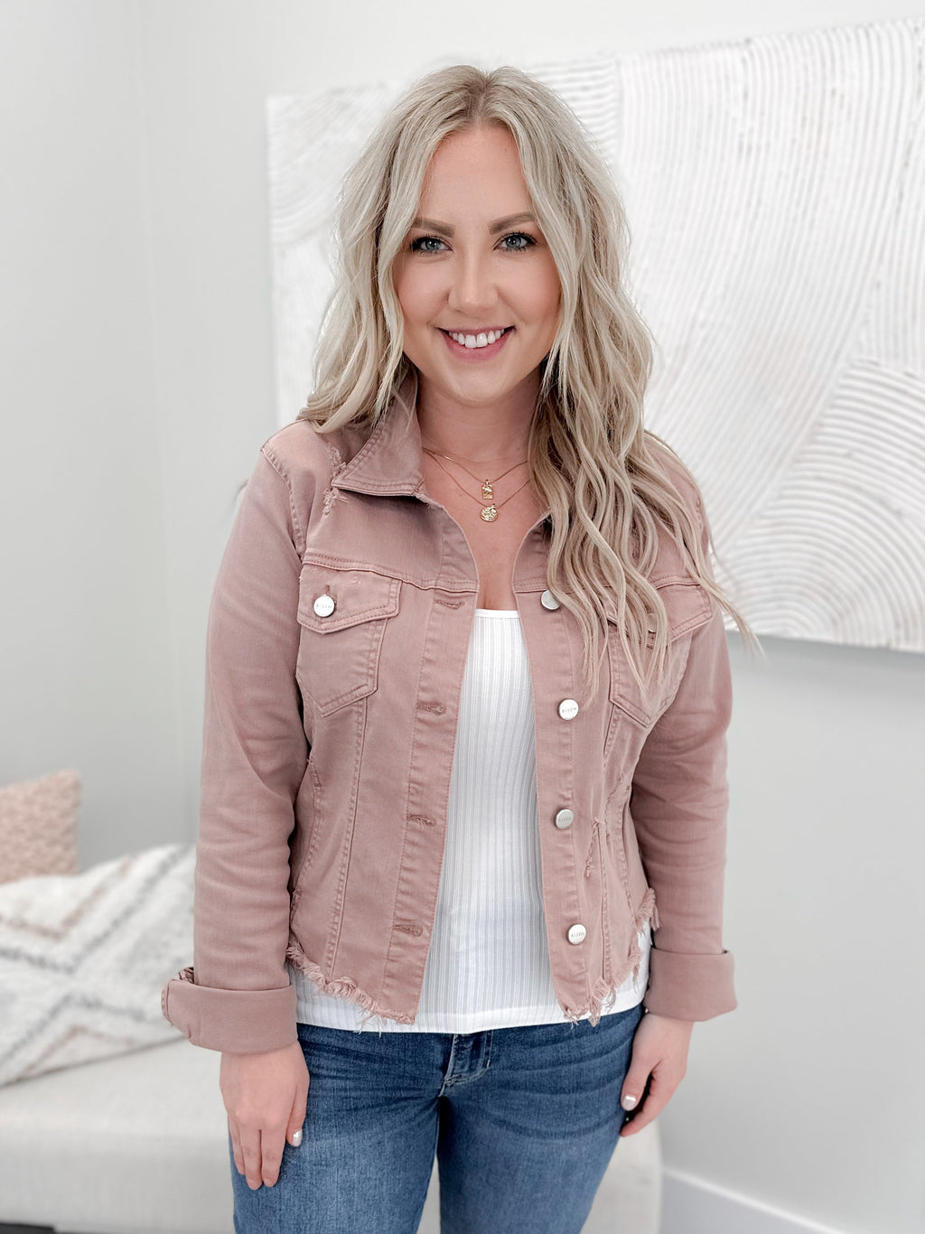 Meadow Denim Jacket in Mauve