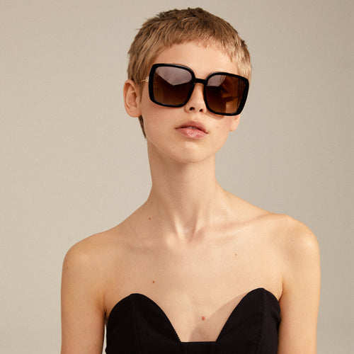 Aliet Sunglasses in Black/Gold by Pilgrim