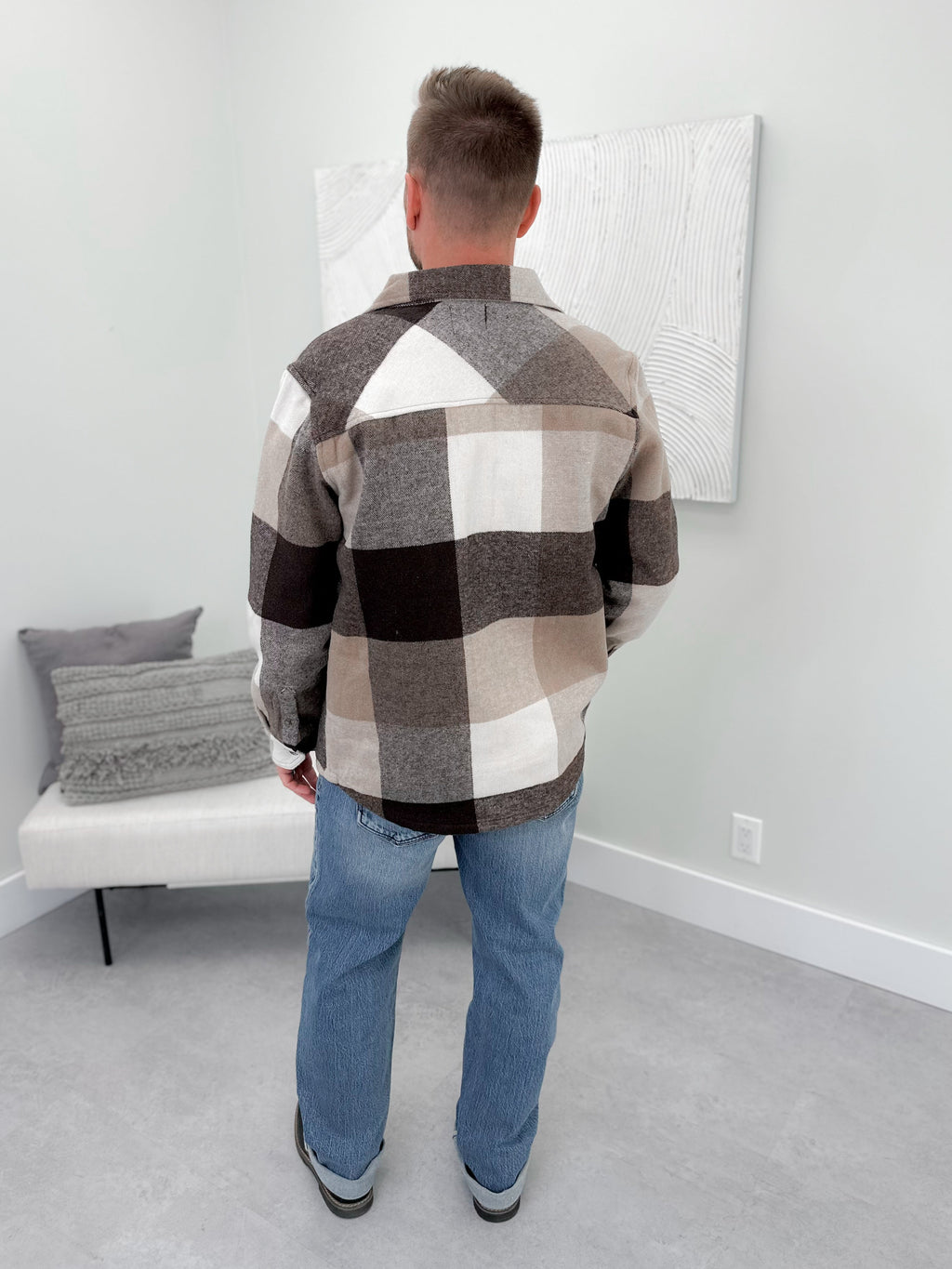 Forrest Shacket in Cashew Checker
