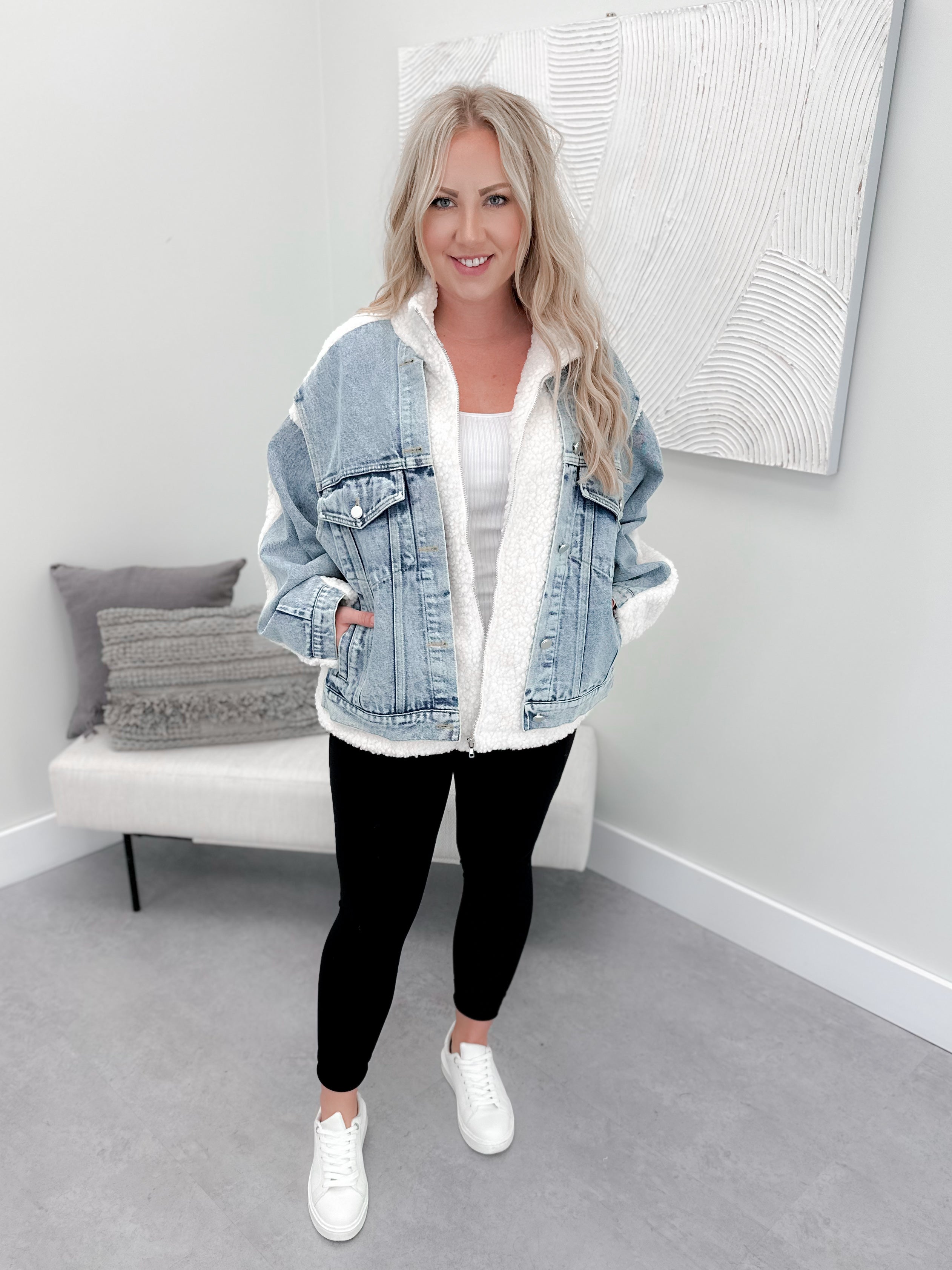 Nora Denim Sherpa Jacket