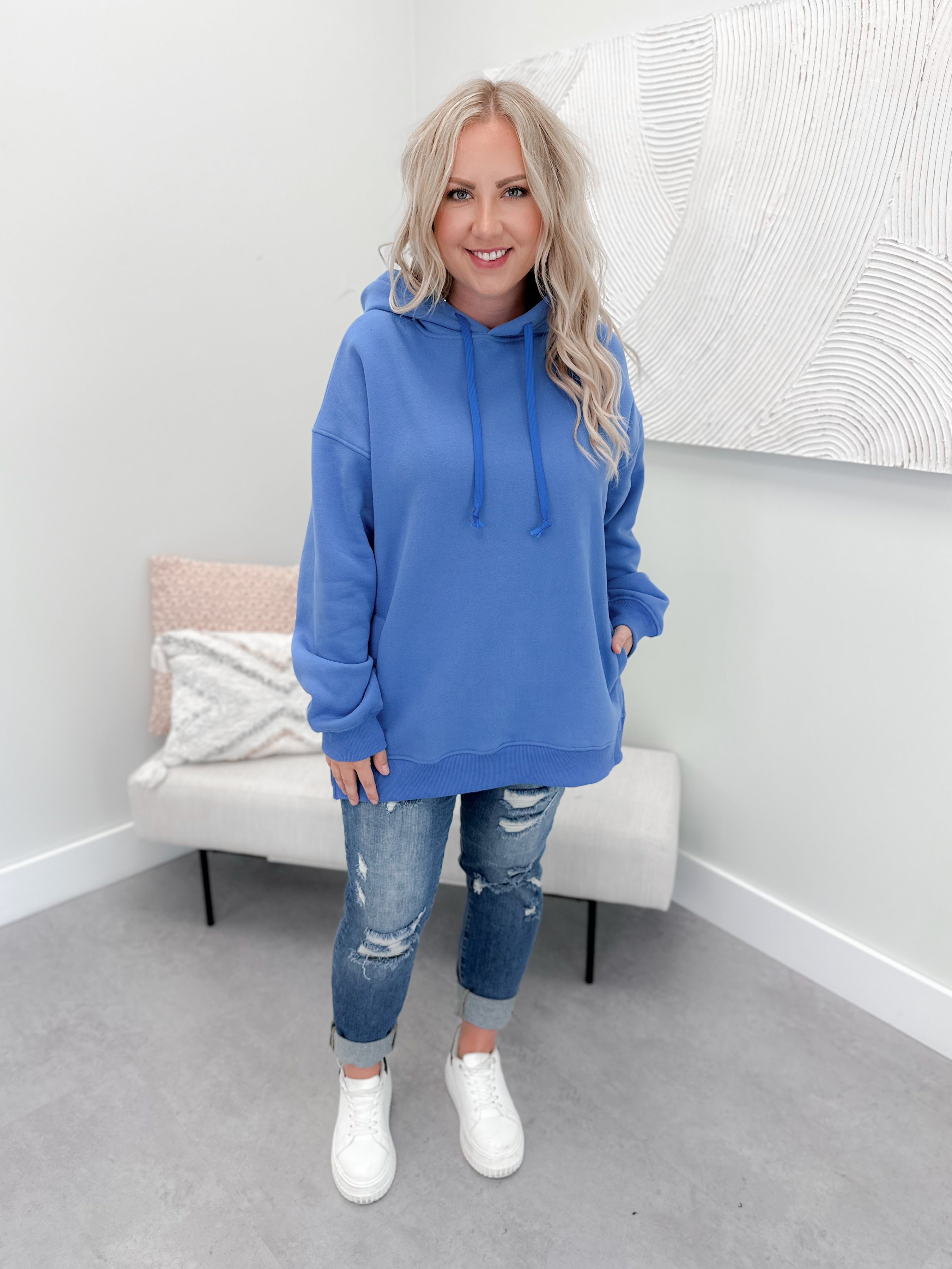 Hayden Boyfriend Hoodie in Blue