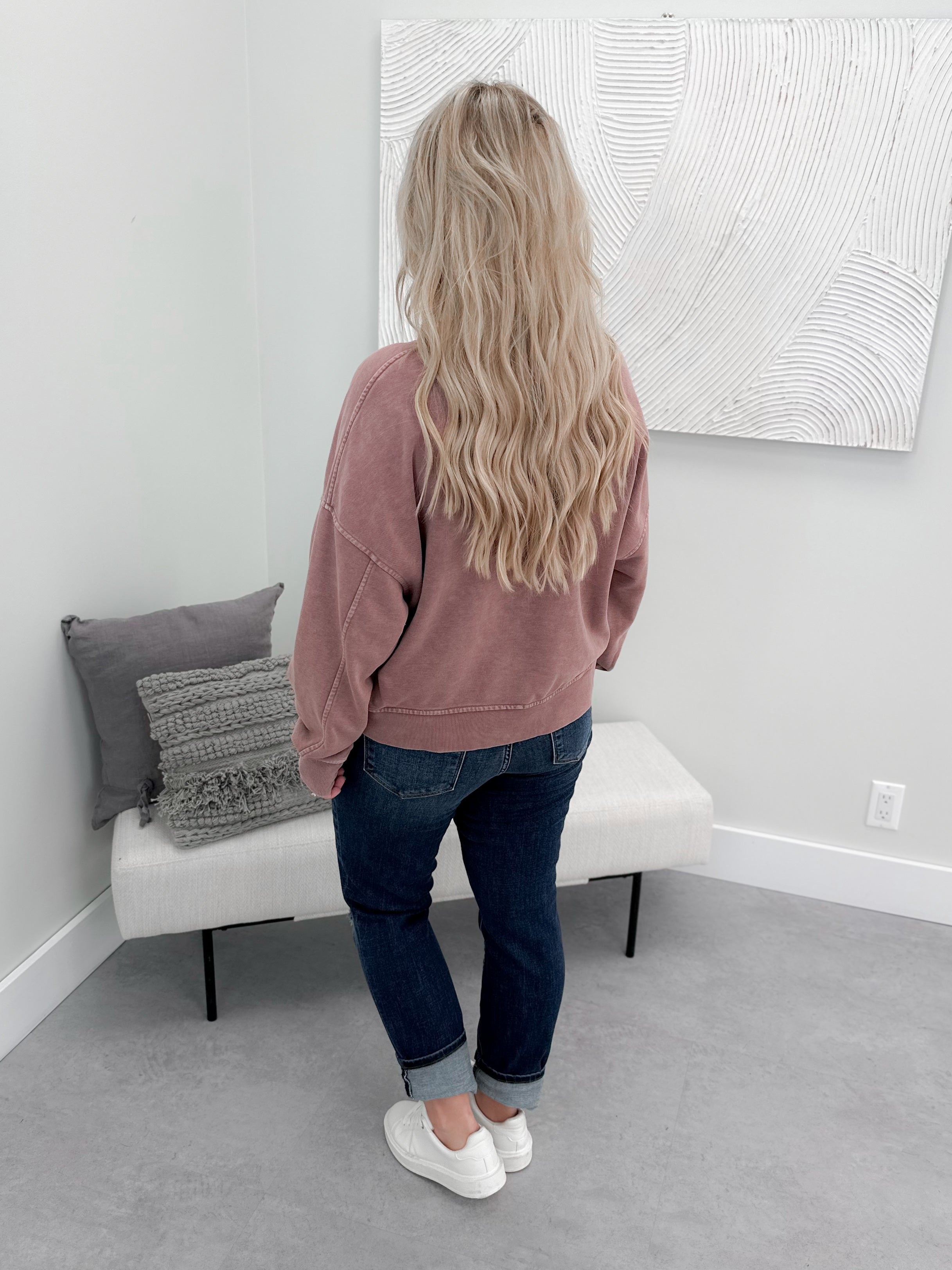 Cottage Pullover in Washed Rose