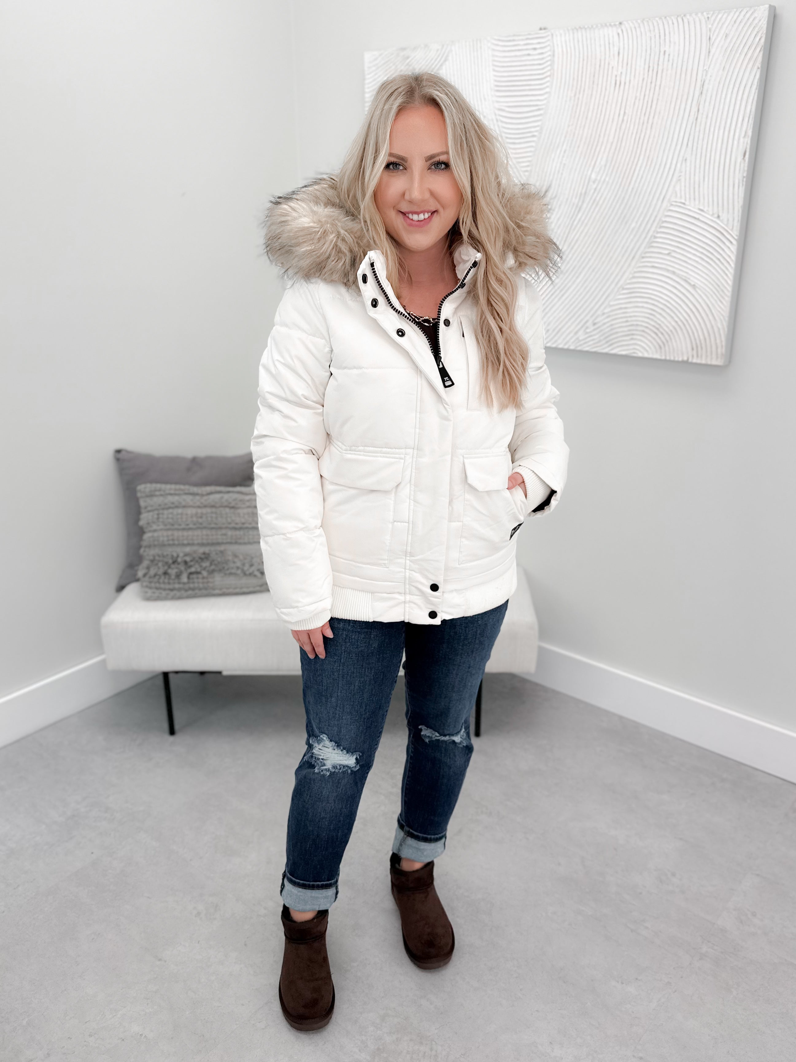 Fairbanks Bomber Jacket in Bone
