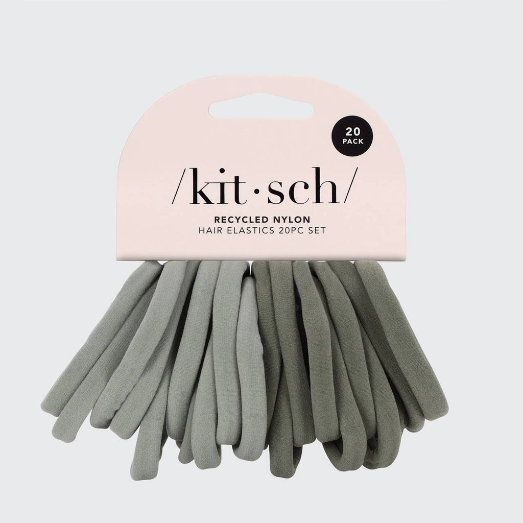 Nylon Hair Elastic Set in Eucalyptus
