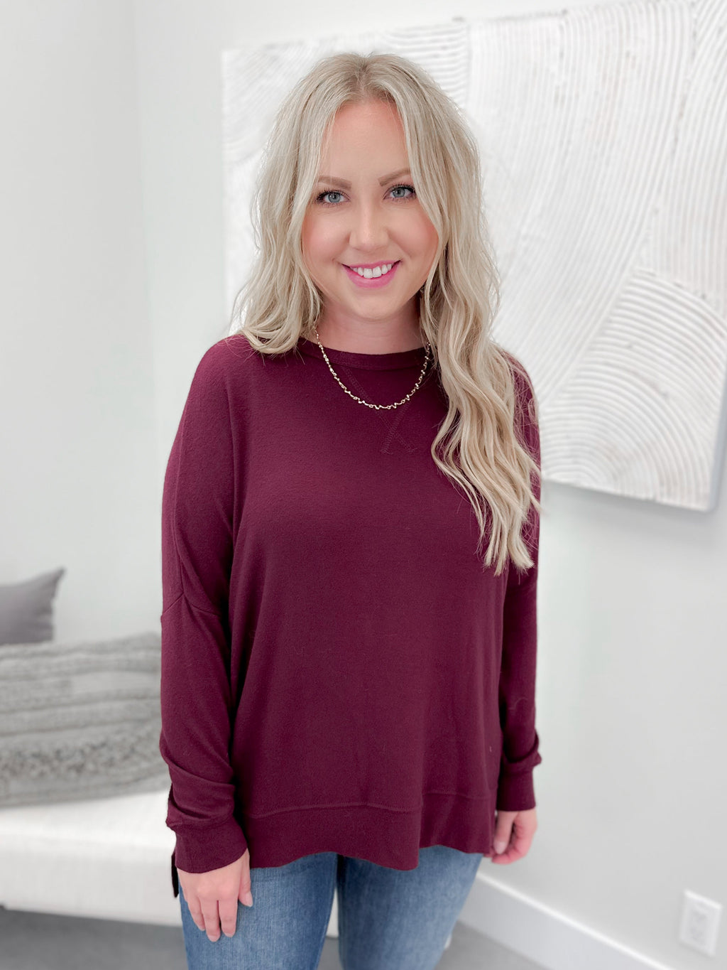 Eliana Long Sleeve in Merlot by C'est Moi