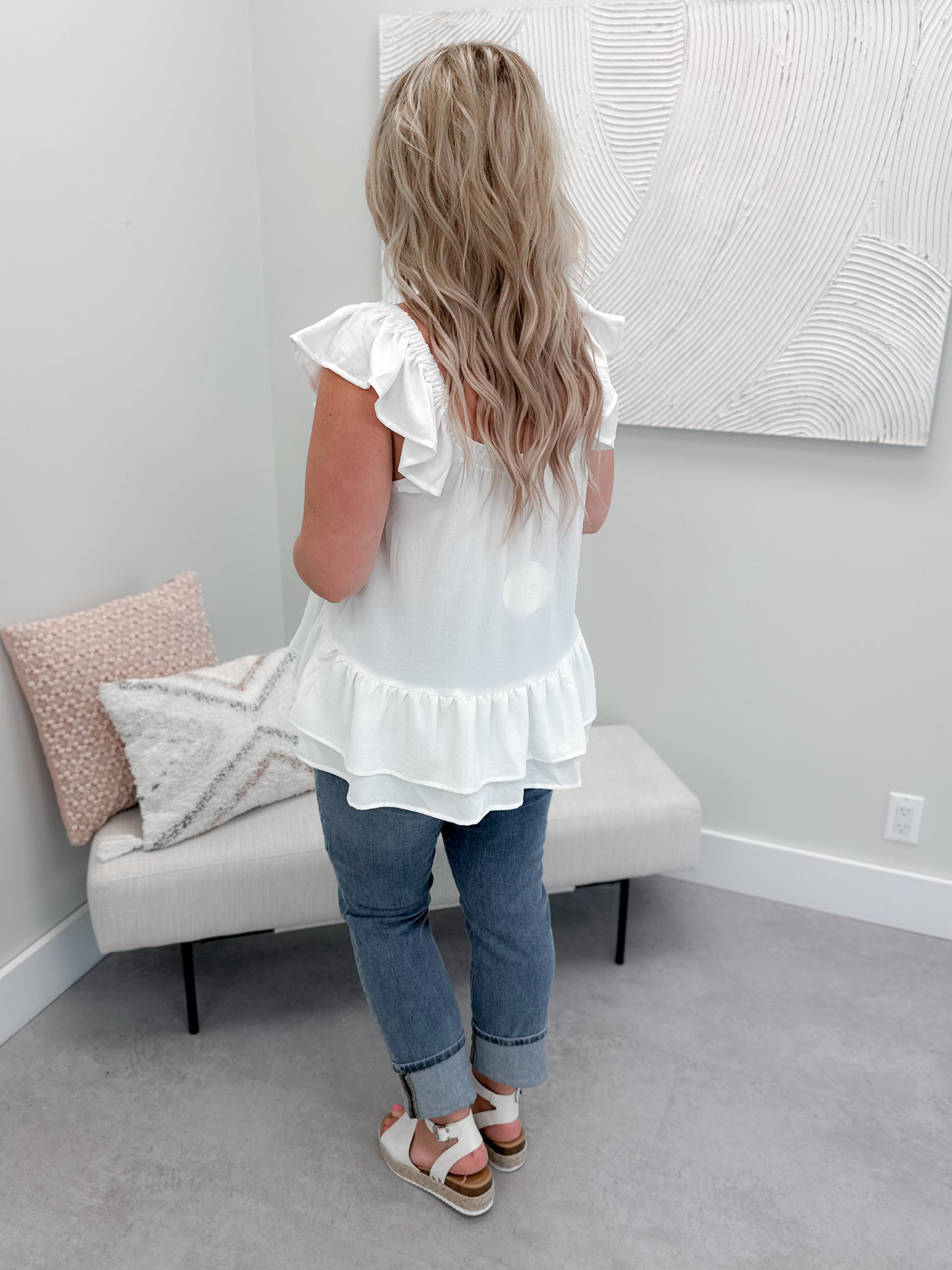 Out of The Woods Off White Tank