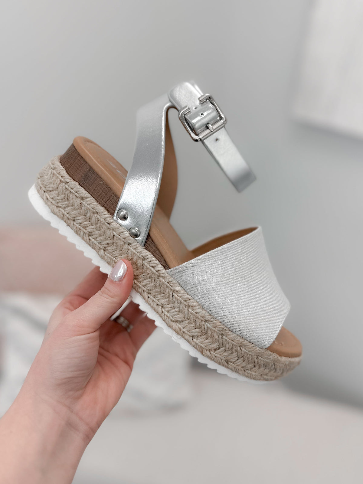 Runway Platform Sandals in Silver