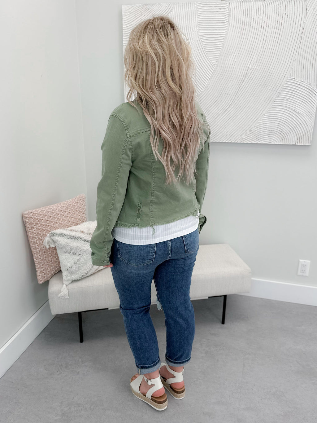 Meadow Denim Jacket in Olive